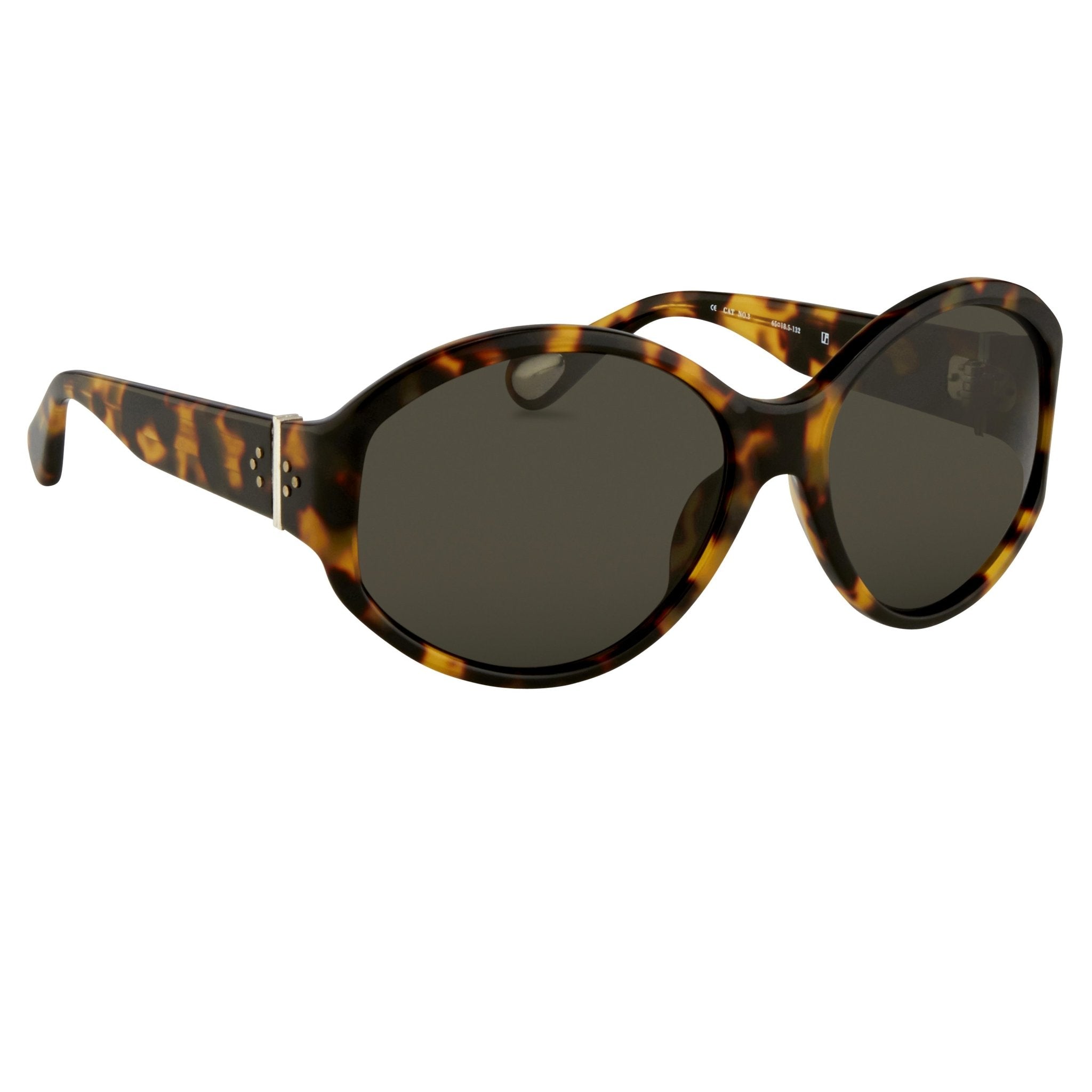 Ann Demeulemeester Ladies Sunglasses Oversized Tortoise Shell and Grey AD6C2SUN-GR8 Sunglasses