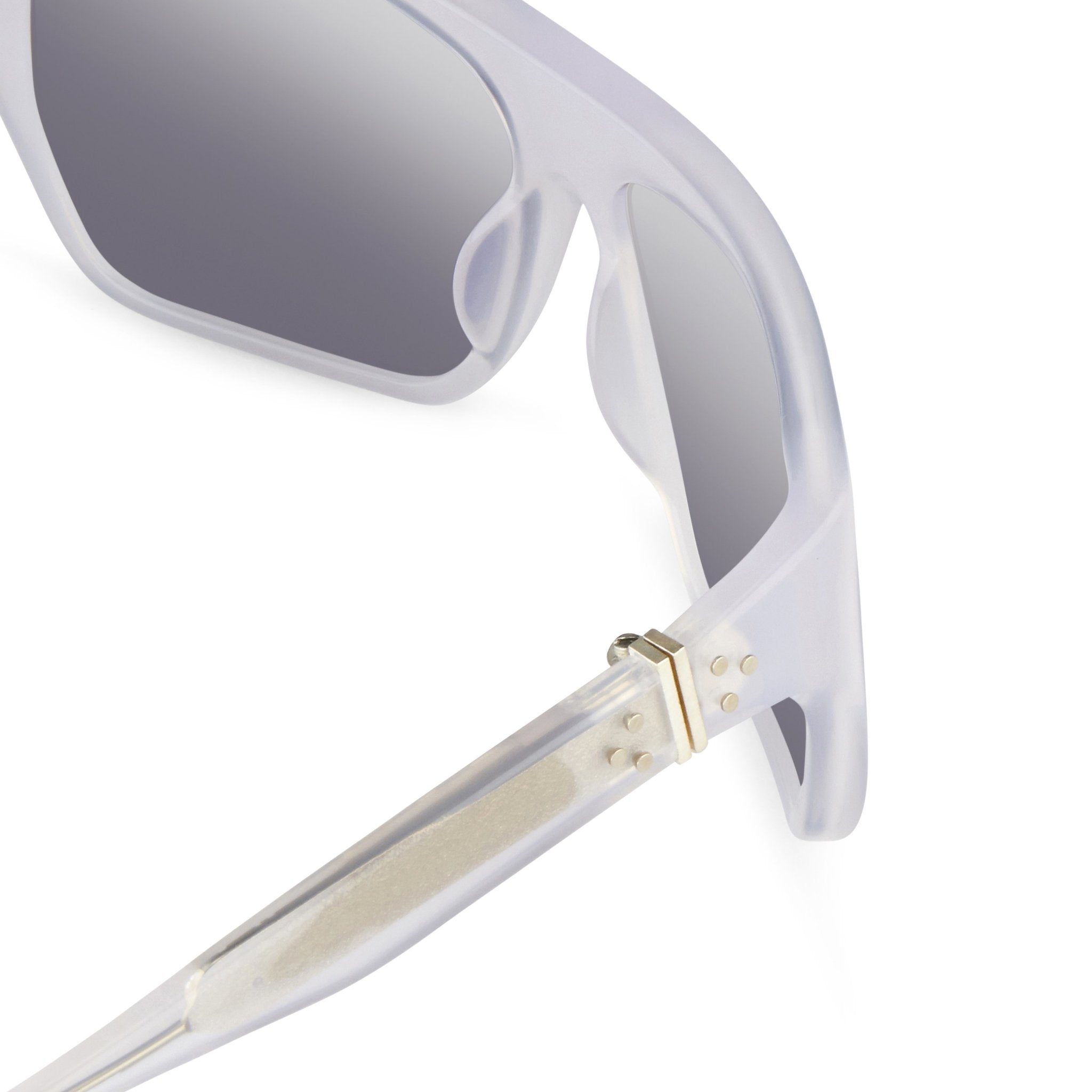 Ann Demeulemeester Sunglasses Oversized White 925 Silver with Grey Lenses AD31C4SUN - Watches & Crystals