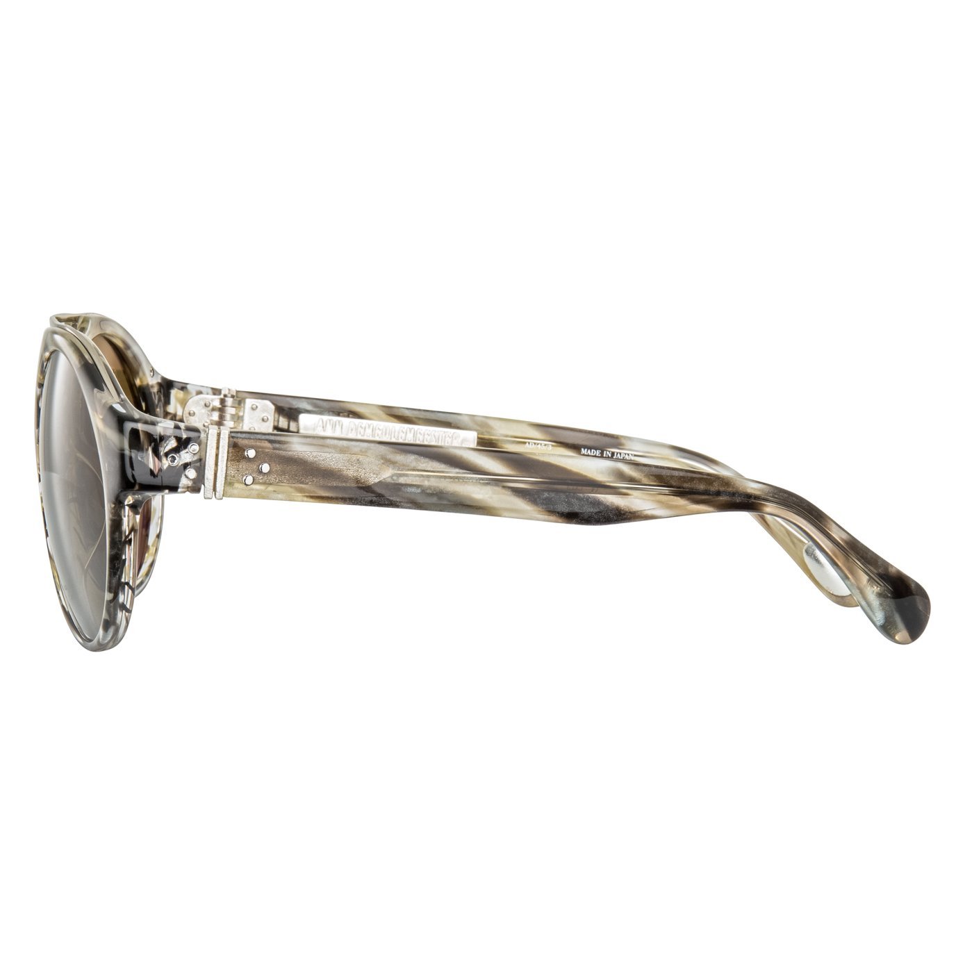 Ann Demeulemeester Ladies Sunglasses Round Hornet and Green AD45C3SUN-GR8 Sunglasses