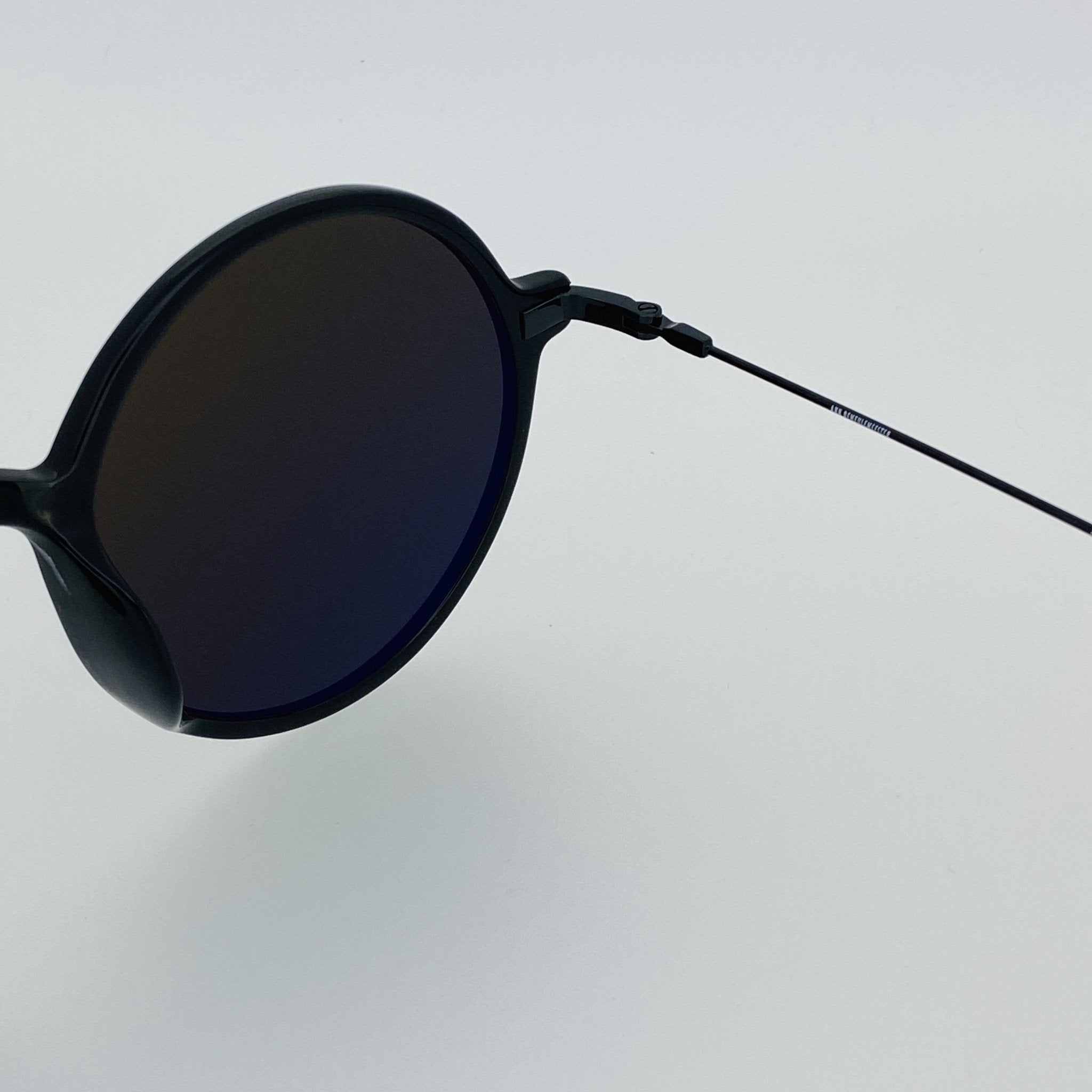 Ann Demeulemeester Sunglasses Round Shiny Black and Grey-GR8 Sunglasses