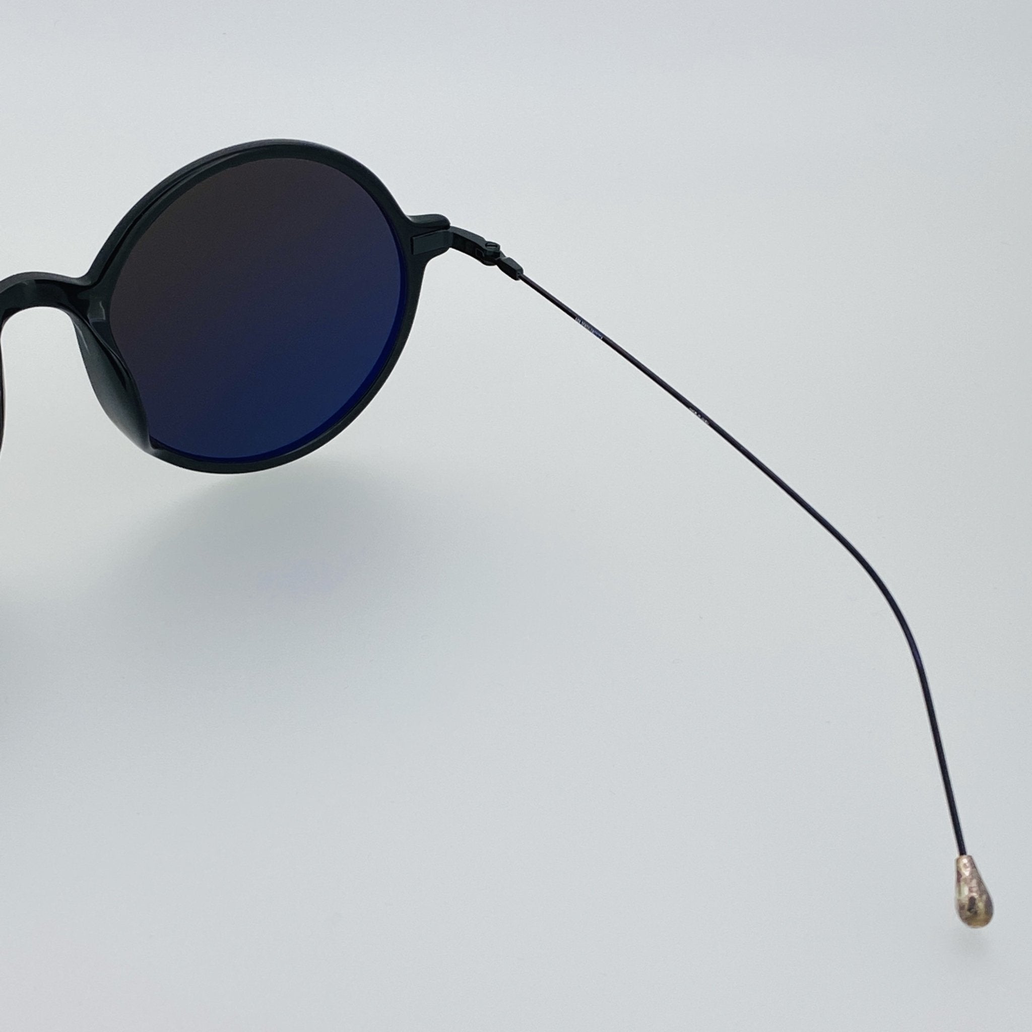 Ann Demeulemeester Sunglasses Round Shiny Black and Grey-GR8 Sunglasses