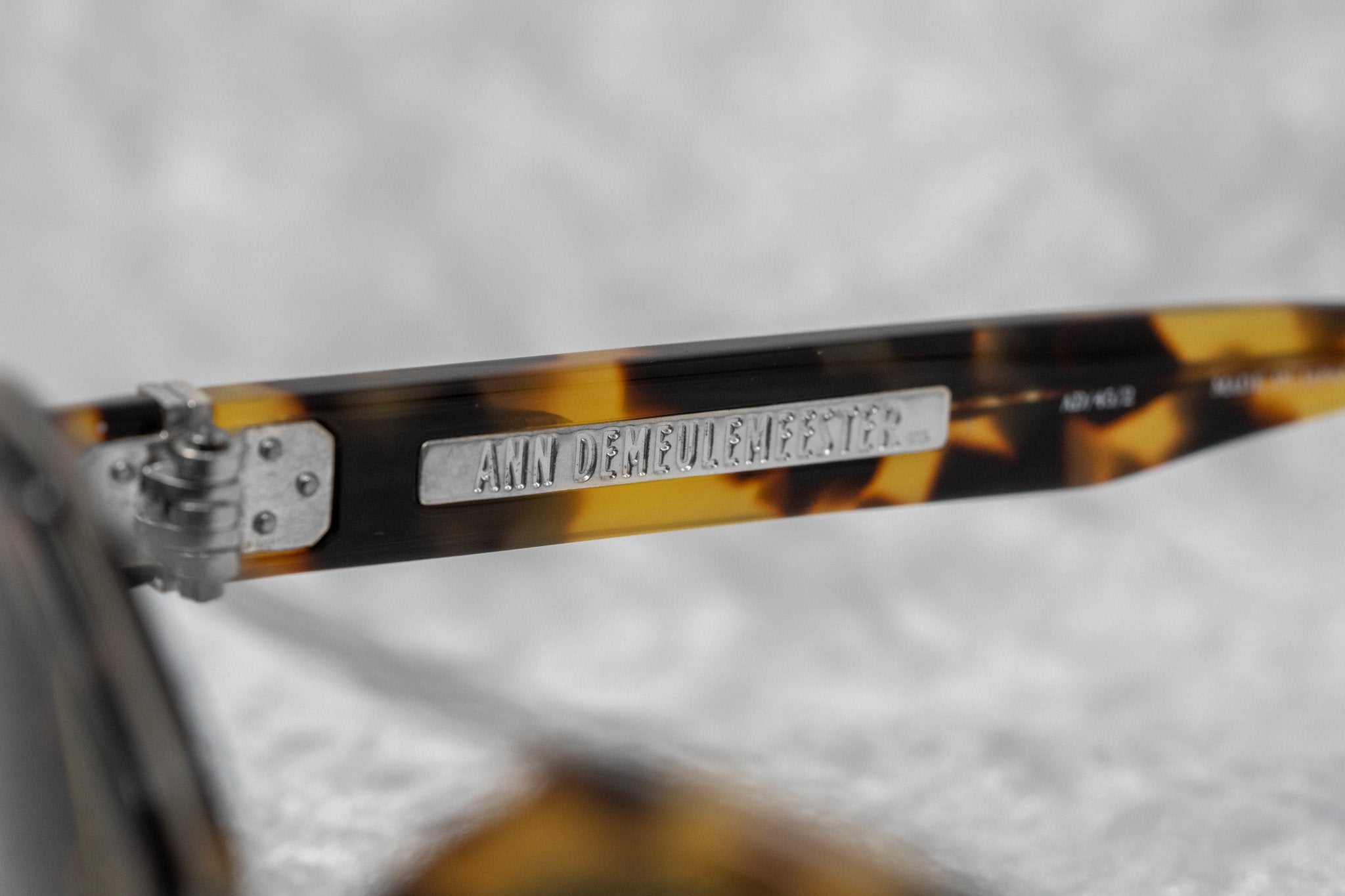 Ann Demeulemeester Sunglasses Round Tortoise Shell Titanium with Brown AD45C2SUN-GR8 Sunglasses