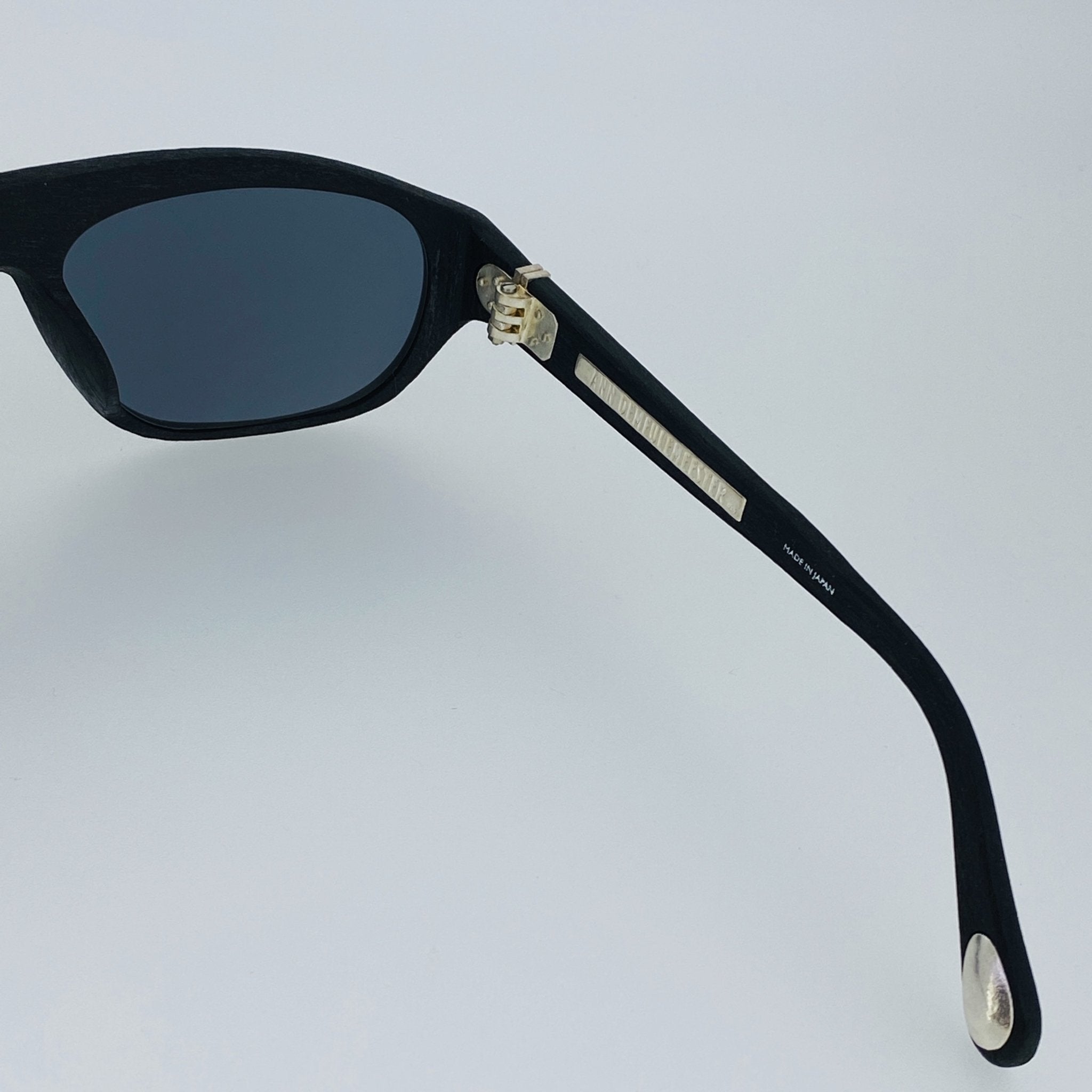 Ann Demeulemeester Men's Sunglasses Flat Top Black and Grey Mirror AD1C8SUN-GR8 Sunglasses