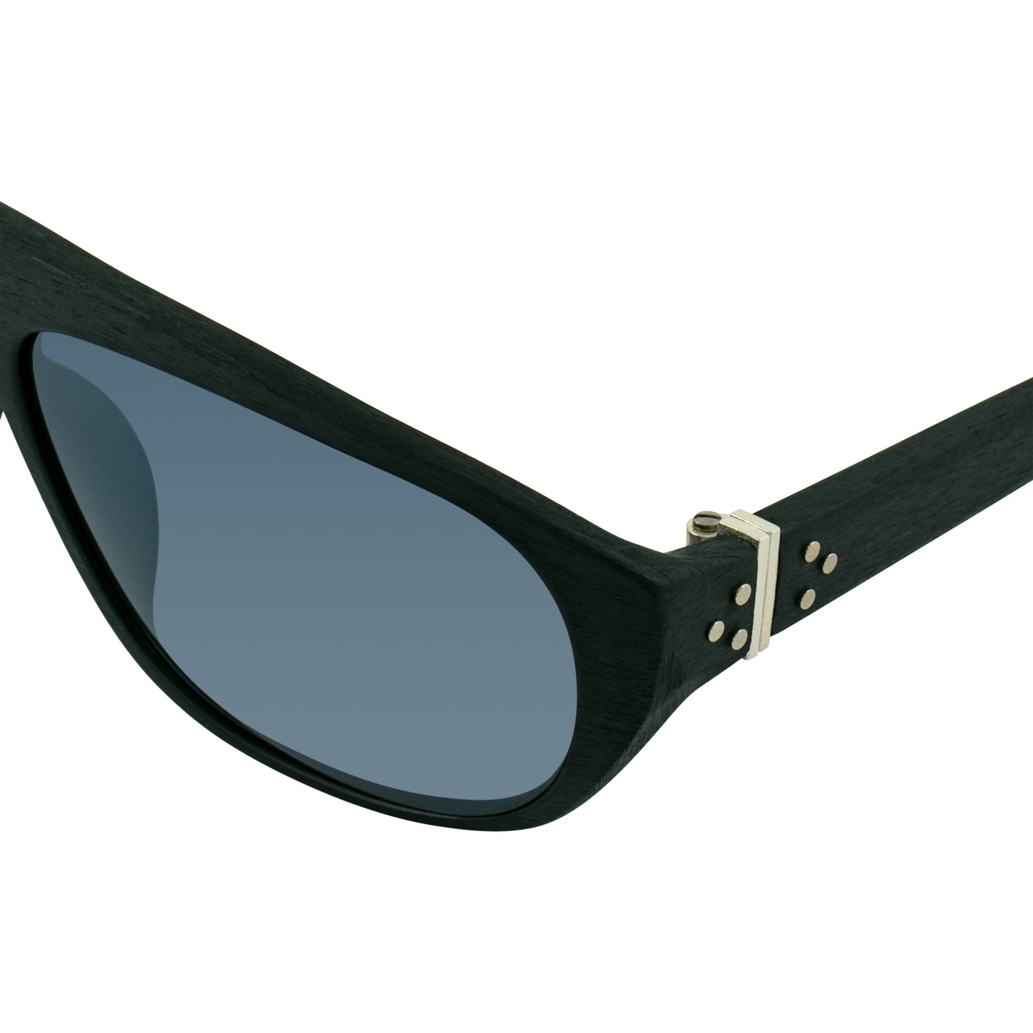 Ann Demeulemeester Men's Sunglasses Flat Top Black and Grey Mirror AD1C8SUN-GR8 Sunglasses