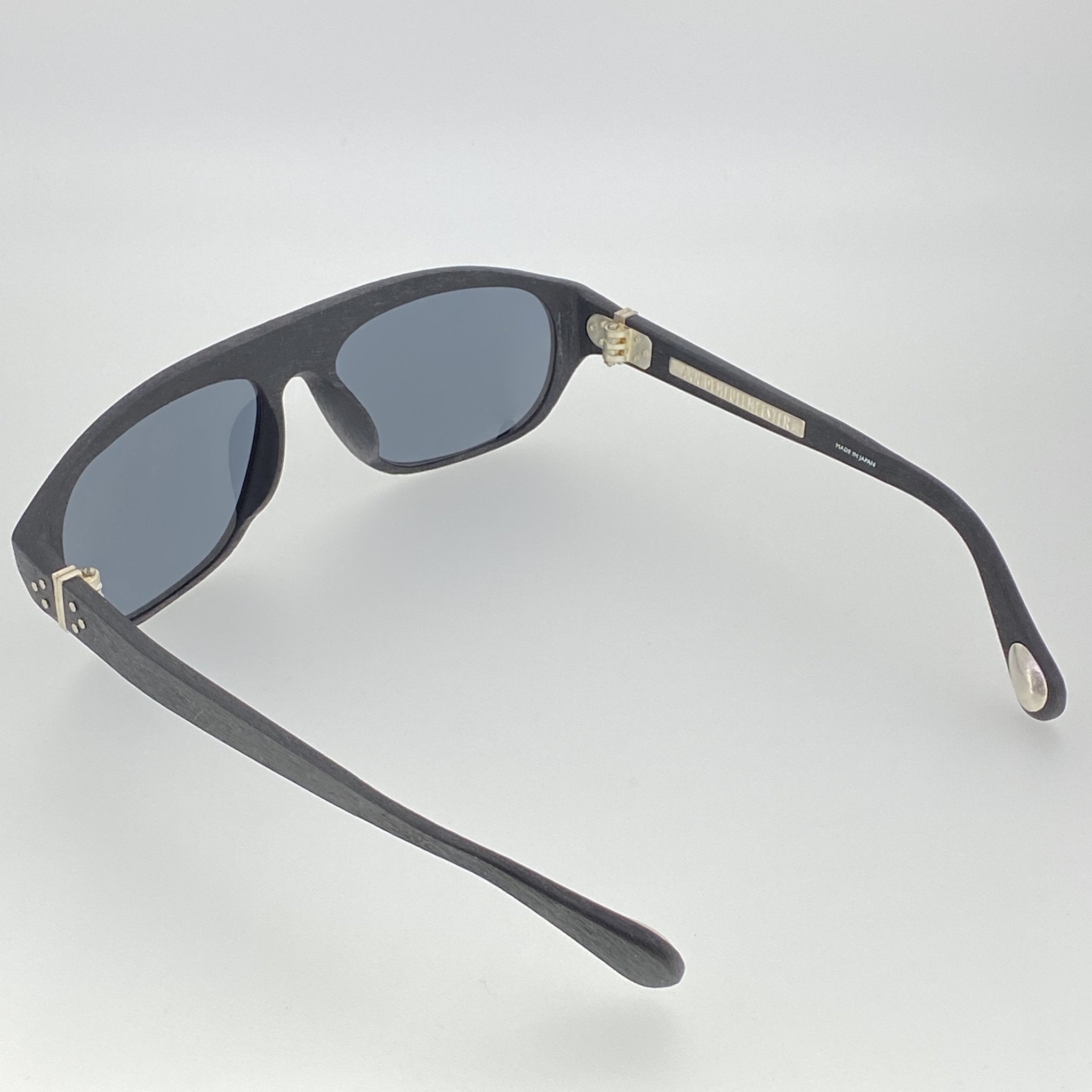 Ann Demeulemeester Men's Sunglasses Flat Top Black and Grey Mirror AD1C8SUN-GR8 Sunglasses
