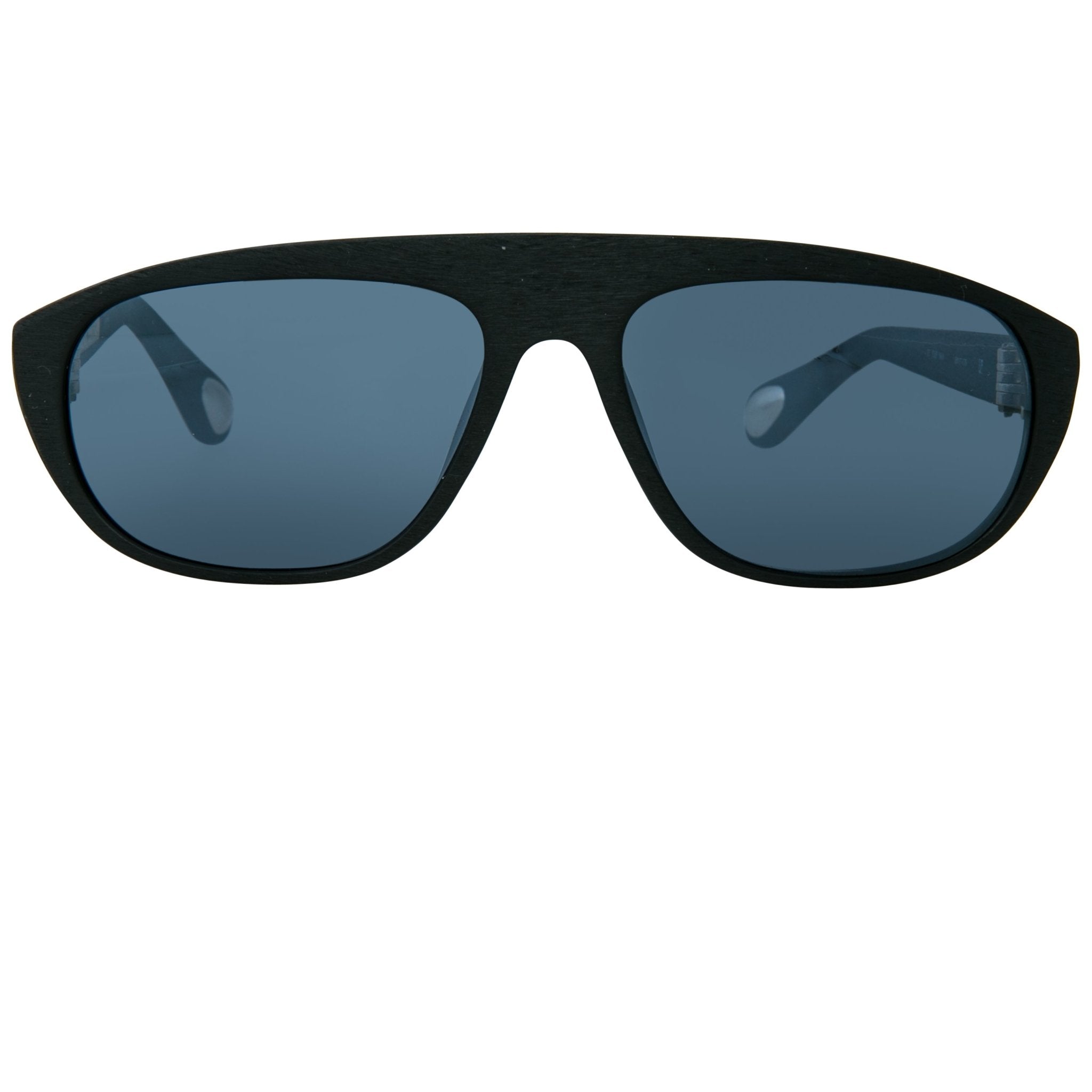 Ann Demeulemeester Men's Sunglasses Flat Top Black and Grey Mirror AD1C8SUN-GR8 Sunglasses