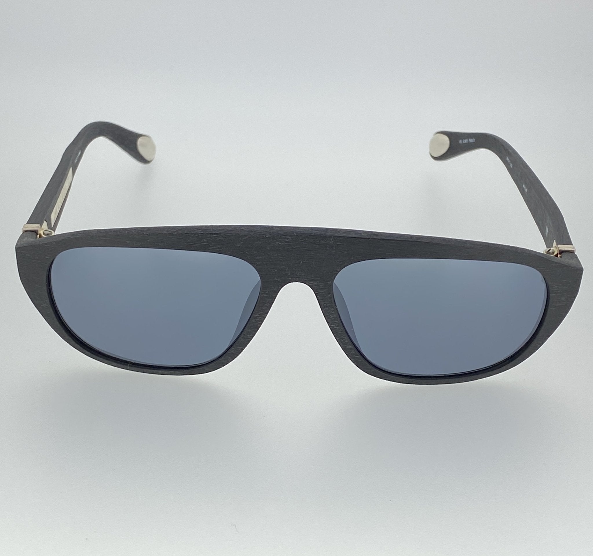 Ann Demeulemeester Men's Sunglasses Flat Top Black and Grey Mirror AD1C8SUN-GR8 Sunglasses