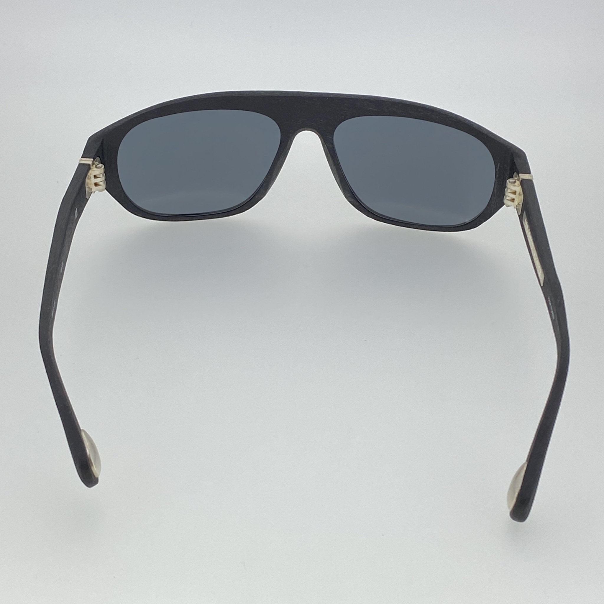 Ann Demeulemeester Men's Sunglasses Flat Top Black and Grey Mirror AD1C8SUN-GR8 Sunglasses