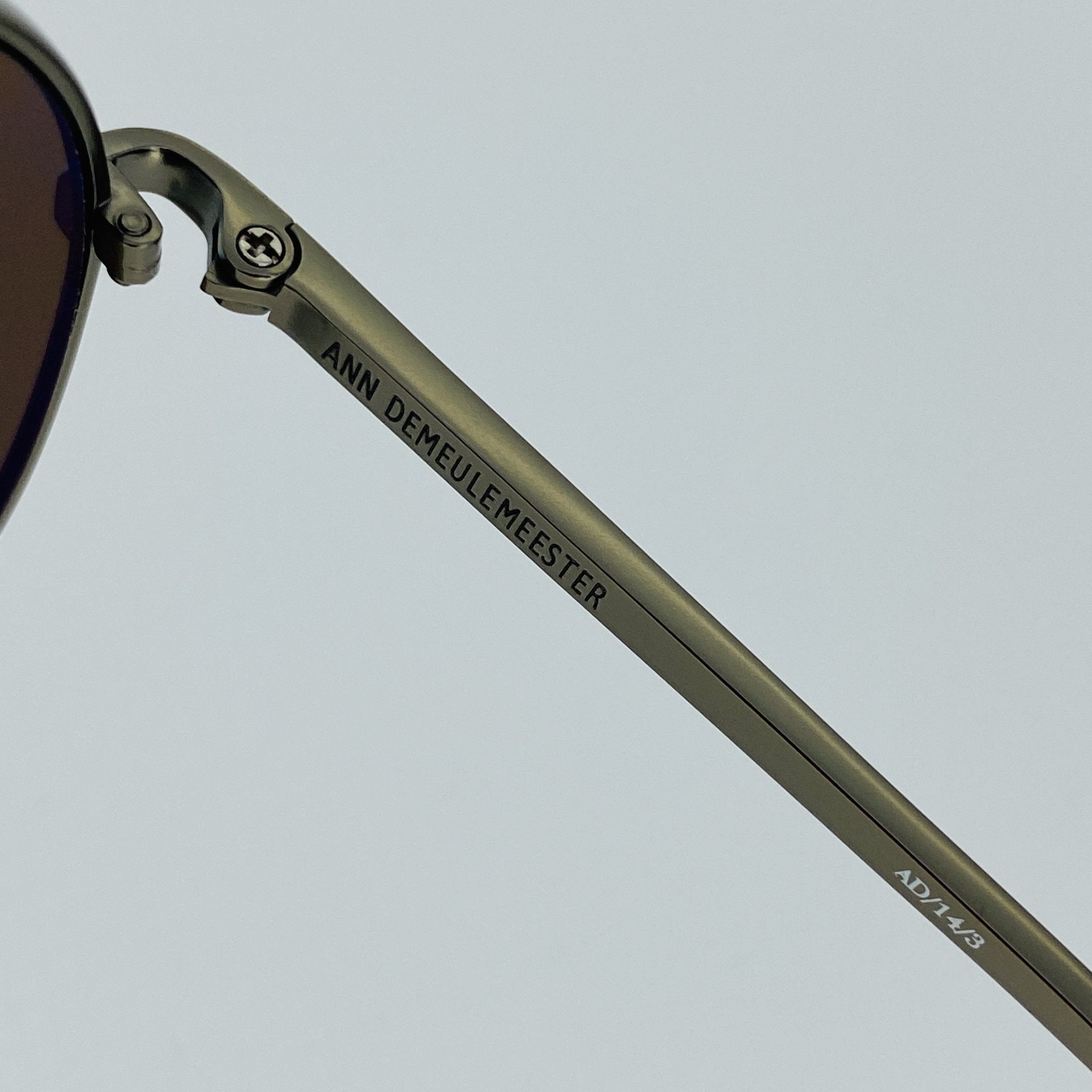 Ann Demeulemeester Men's Sunglasses Brushed Silver and Brown AD14C3SUN-GR8 Sunglasses