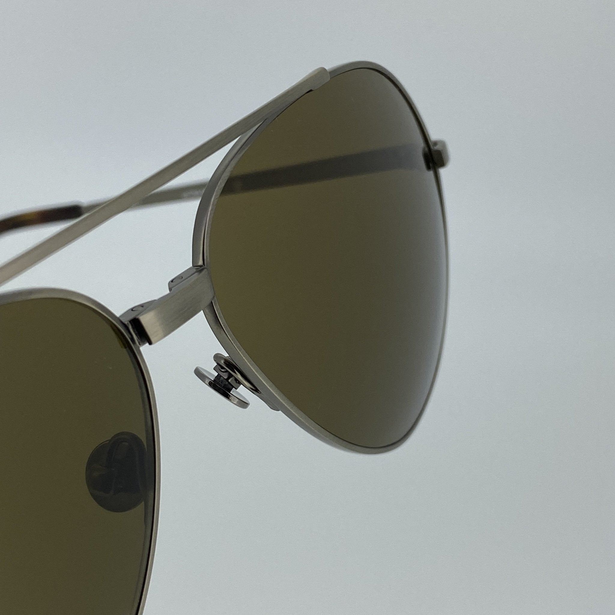 Ann Demeulemeester Men's Sunglasses Brushed Silver and Brown AD14C3SUN-GR8 Sunglasses