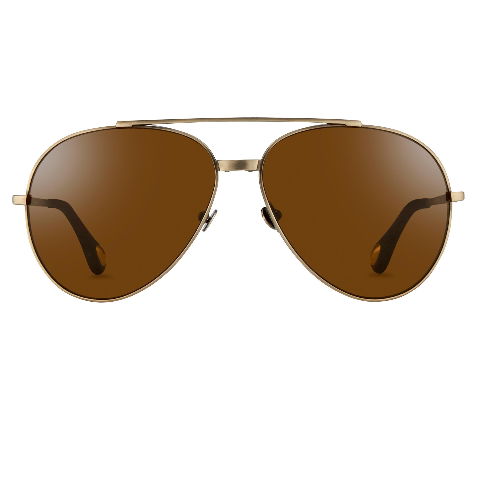 Ann Demeulemeester Men's Sunglasses Brushed Silver and Brown AD14C3SUN-GR8 Sunglasses