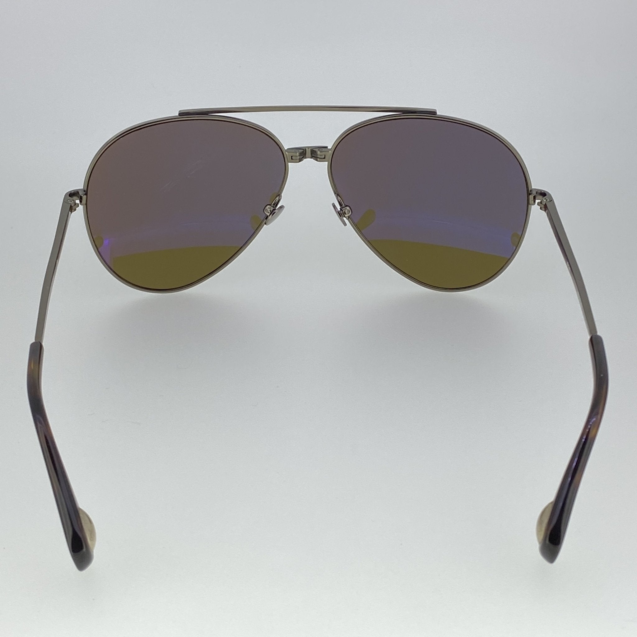 Ann Demeulemeester Men's Sunglasses Brushed Silver and Brown AD14C3SUN-GR8 Sunglasses