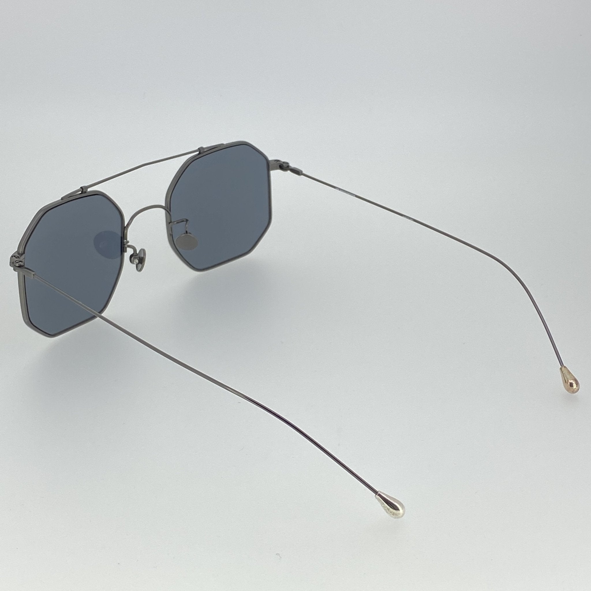 Ann Demeulemeester Sunglasses Square Brushed Gun metal and Grey AD52C2SUN-GR8 Sunglasses