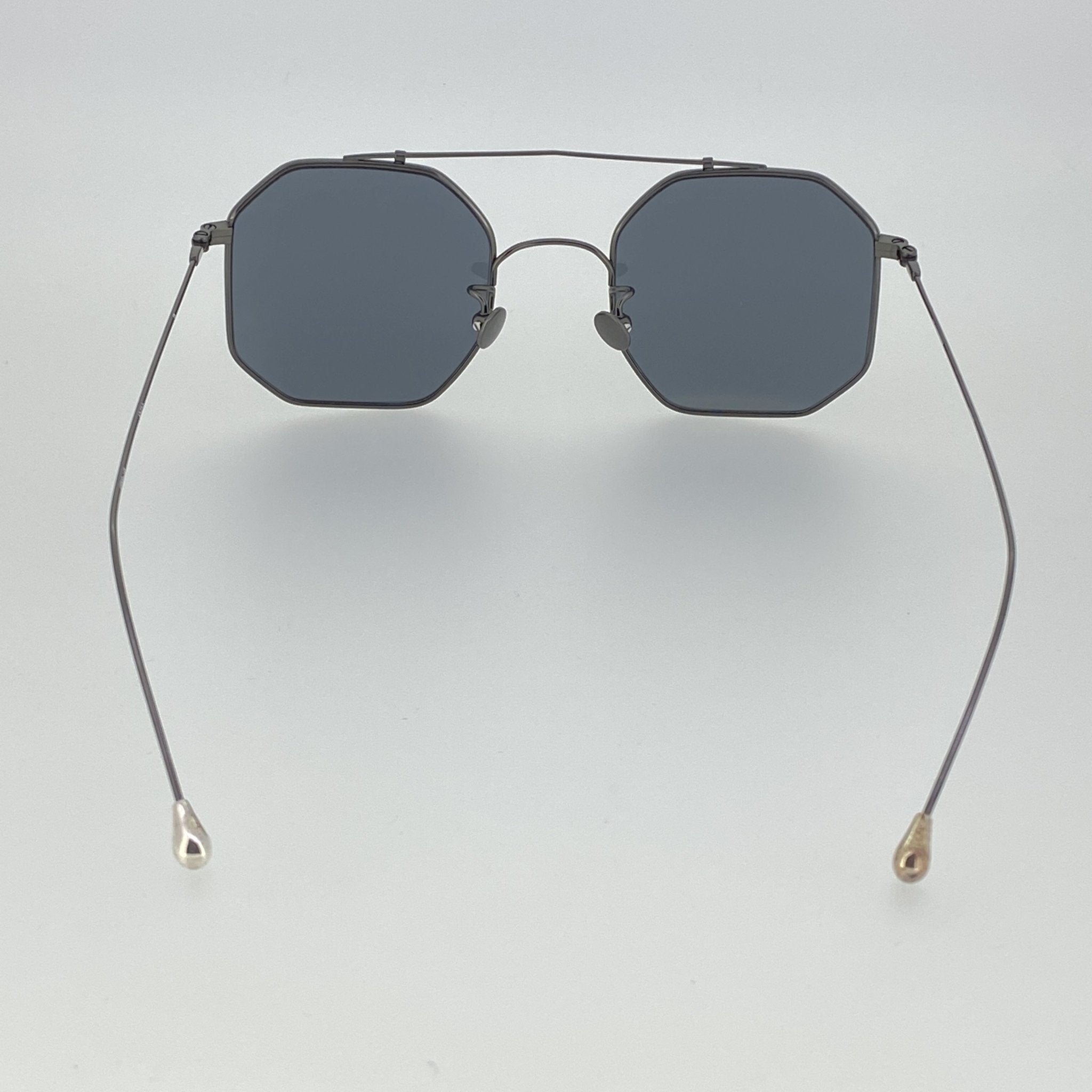 Ann Demeulemeester Sunglasses Square Brushed Gun metal and Grey AD52C2SUN-GR8 Sunglasses