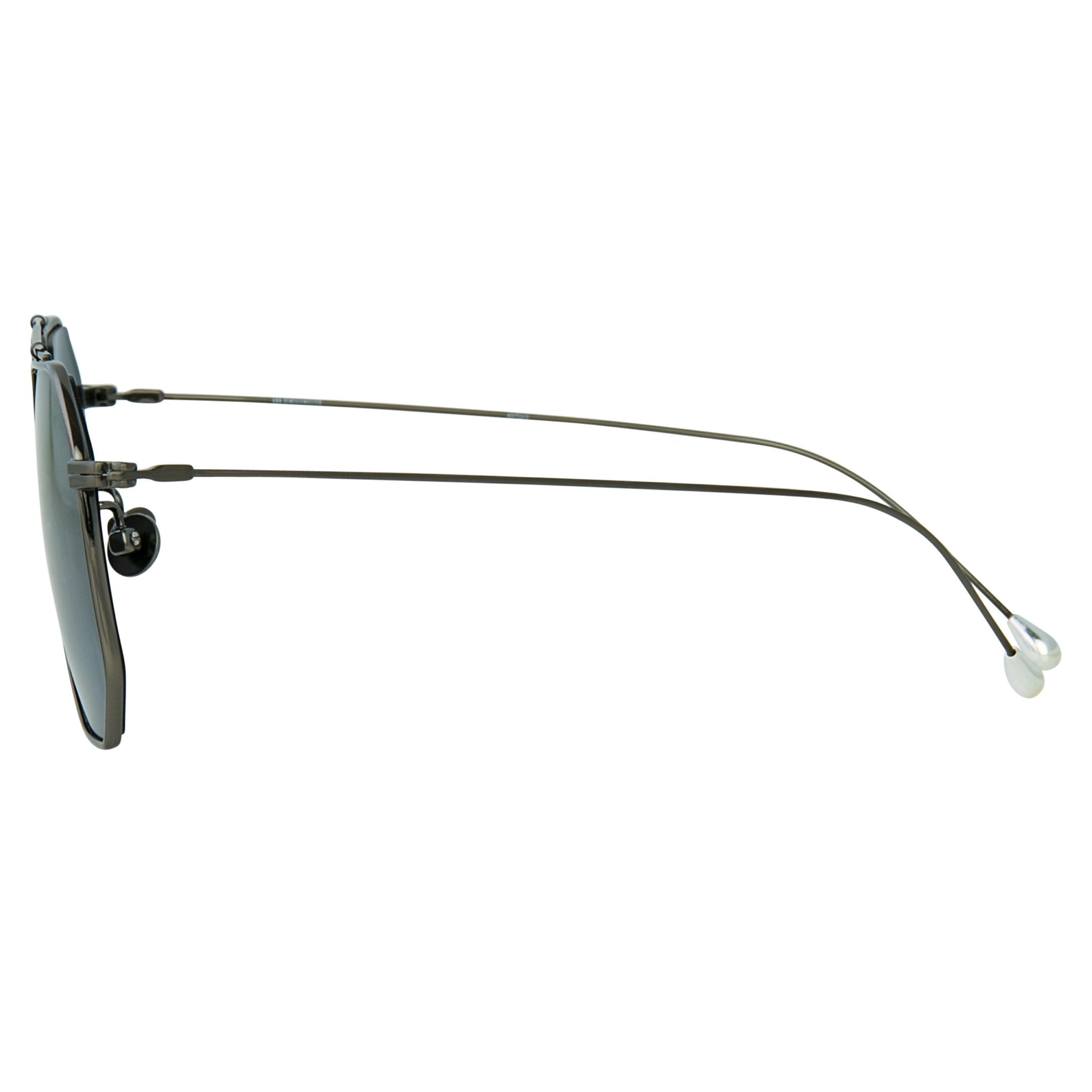 Ann Demeulemeester Sunglasses Square Brushed Gun metal and Grey AD52C2SUN-GR8 Sunglasses