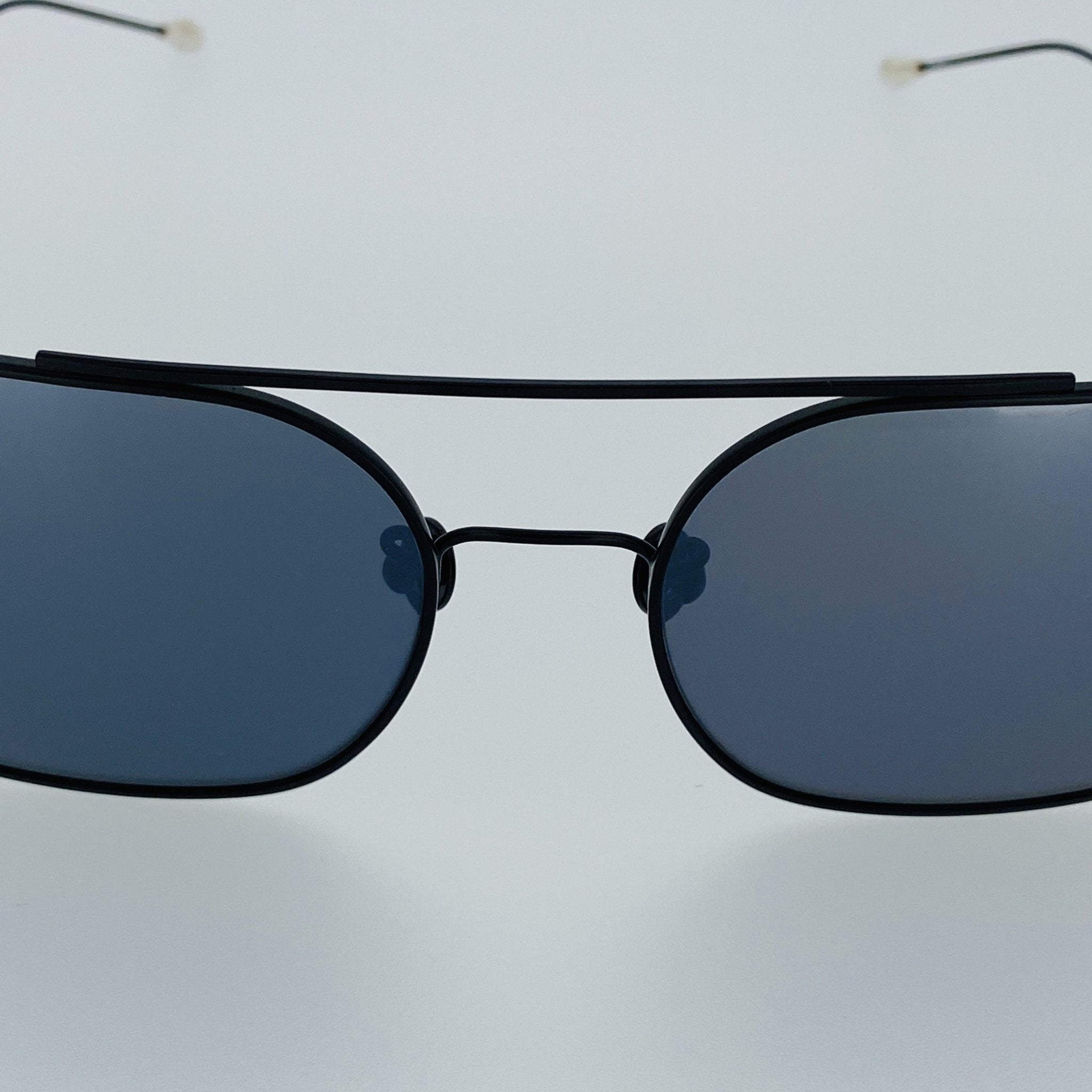 Ann Demeulemeester Men's Sunglasses Matte Black and Silver AD63C4SUN-GR8 Sunglasses