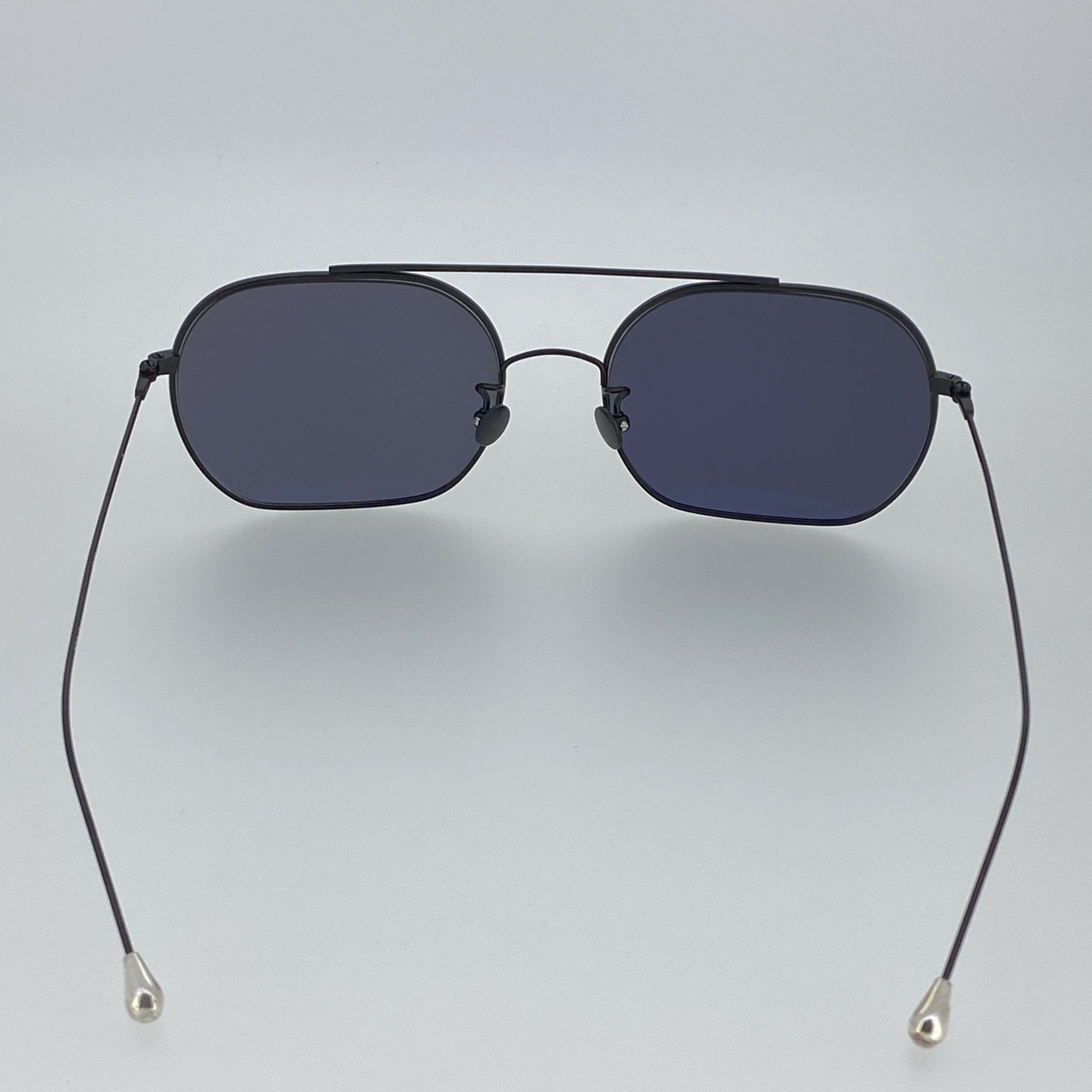 Ann Demeulemeester Men's Sunglasses Matte Black and Silver AD63C4SUN-GR8 Sunglasses