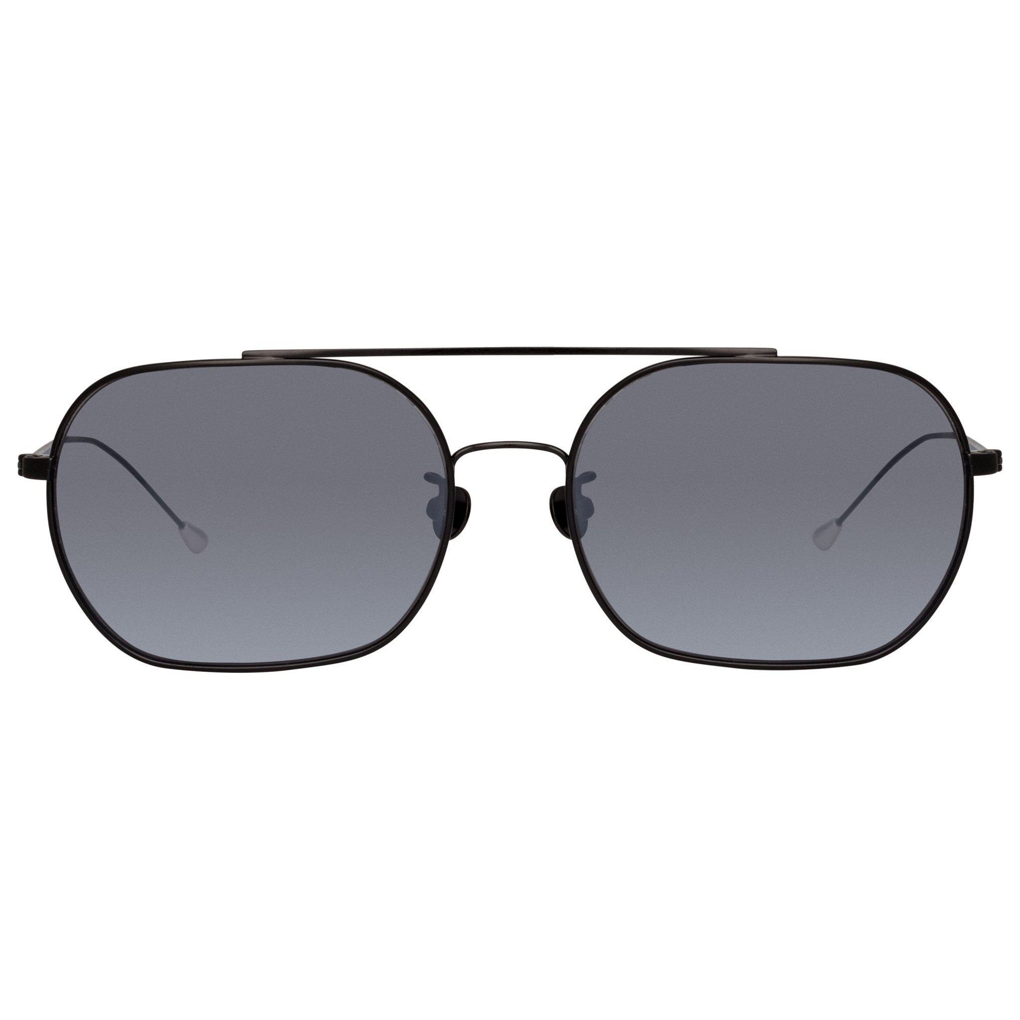 Ann Demeulemeester Men's Sunglasses Matte Black and Silver AD63C4SUN-GR8 Sunglasses