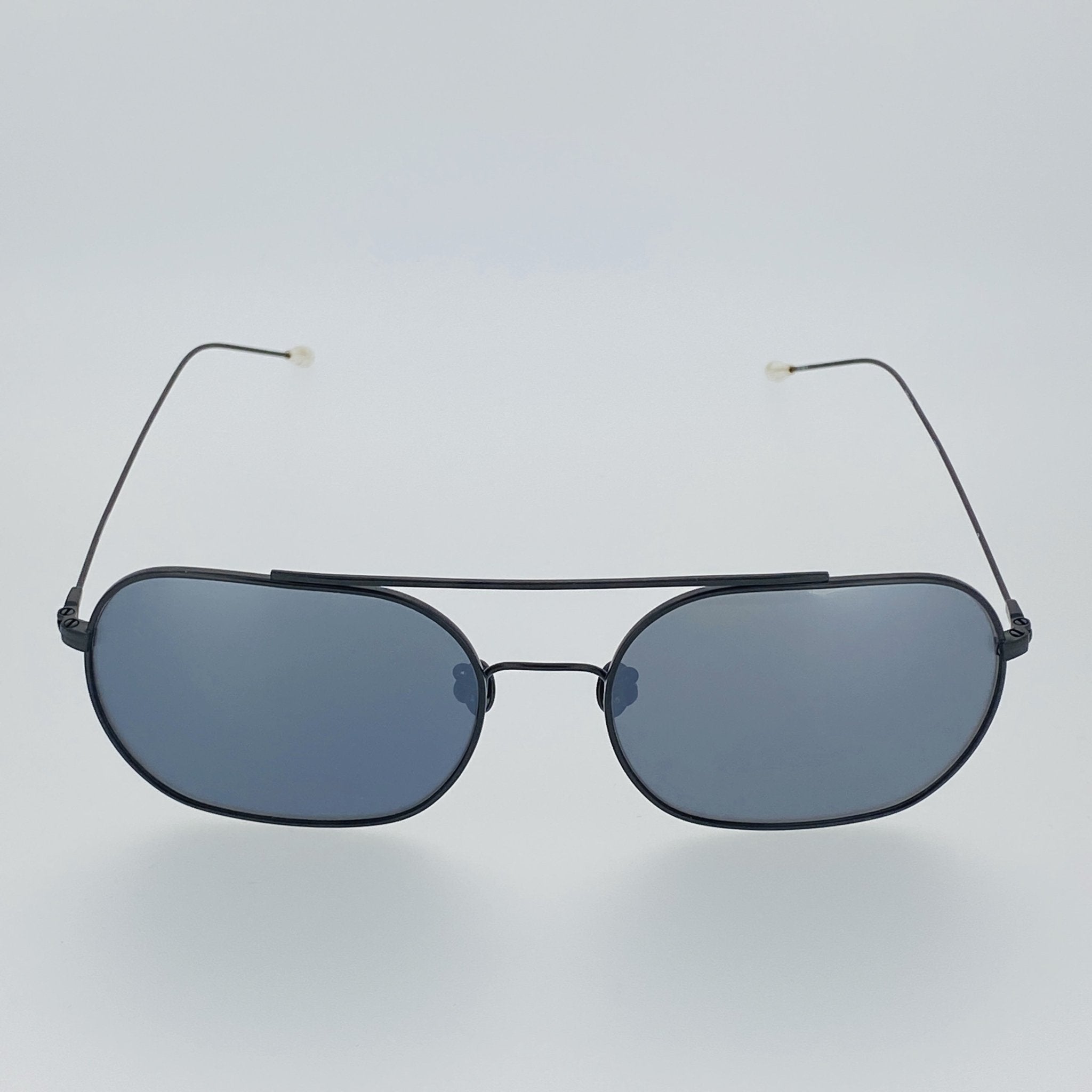 Ann Demeulemeester Men's Sunglasses Matte Black and Silver AD63C4SUN-GR8 Sunglasses