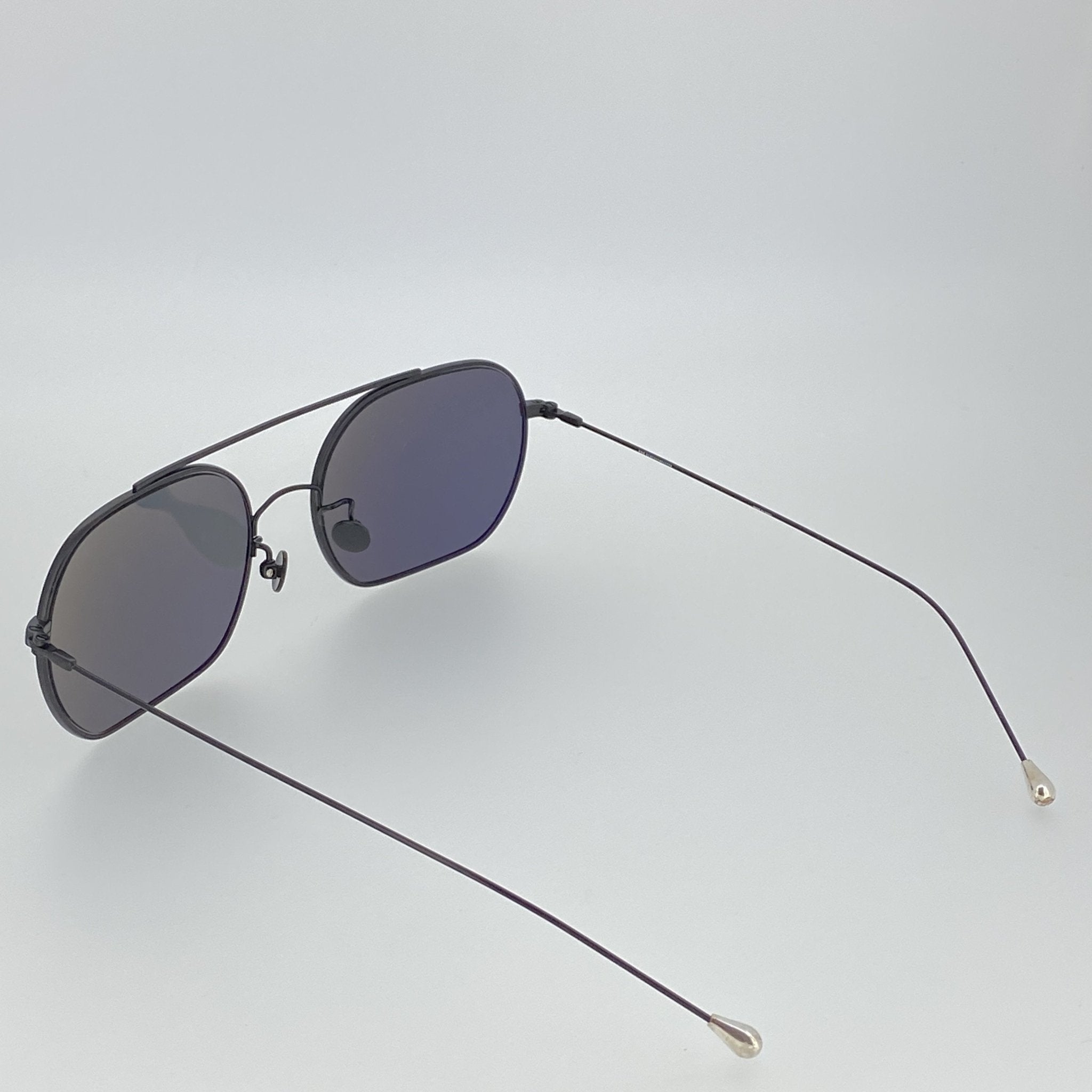 Ann Demeulemeester Men's Sunglasses Matte Black and Silver AD63C4SUN-GR8 Sunglasses