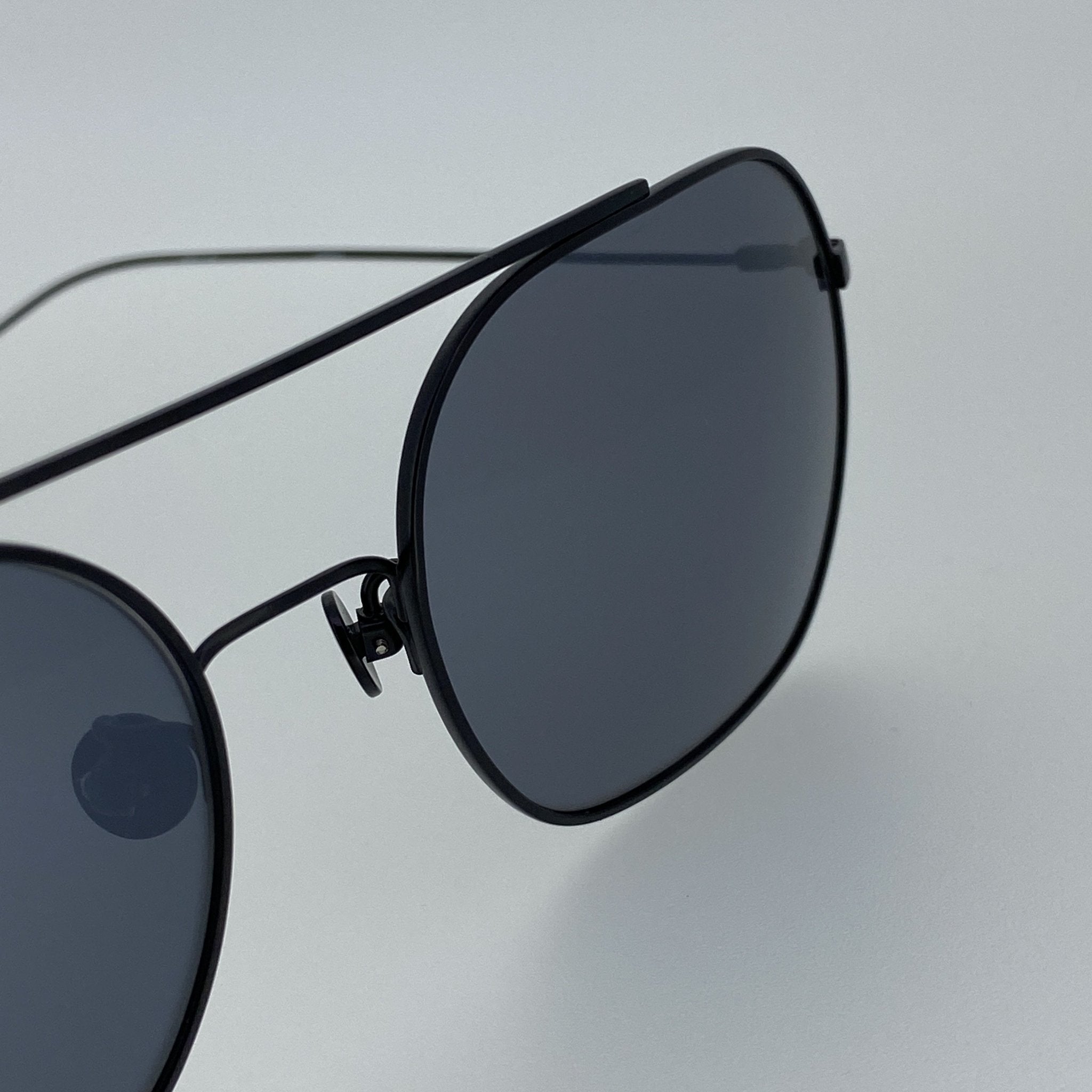 Ann Demeulemeester Men's Sunglasses Matte Black and Silver AD63C4SUN-GR8 Sunglasses