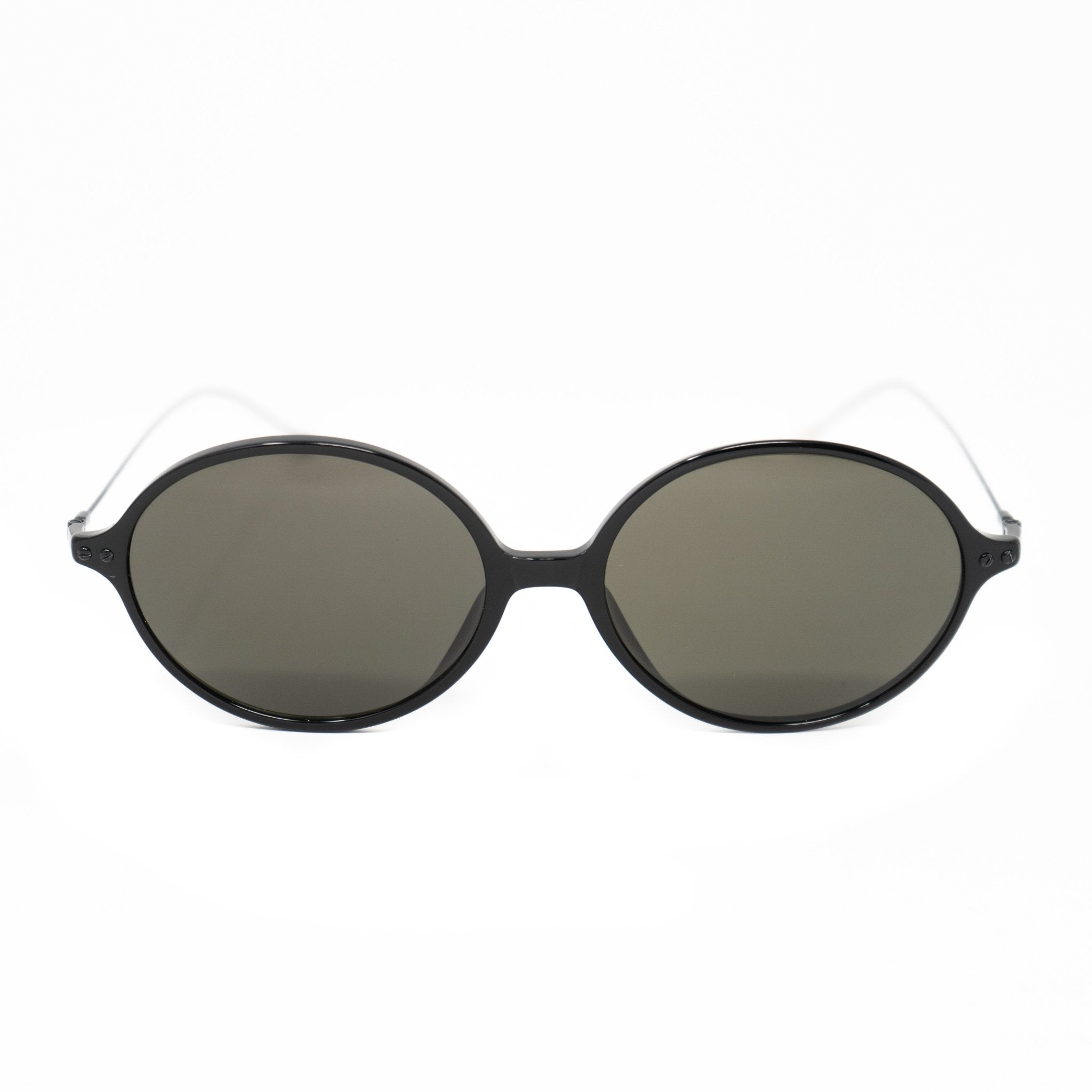 Ann Demeulemeester Sunglasses Oval Silver Black and Grey-GR8 Sunglasses