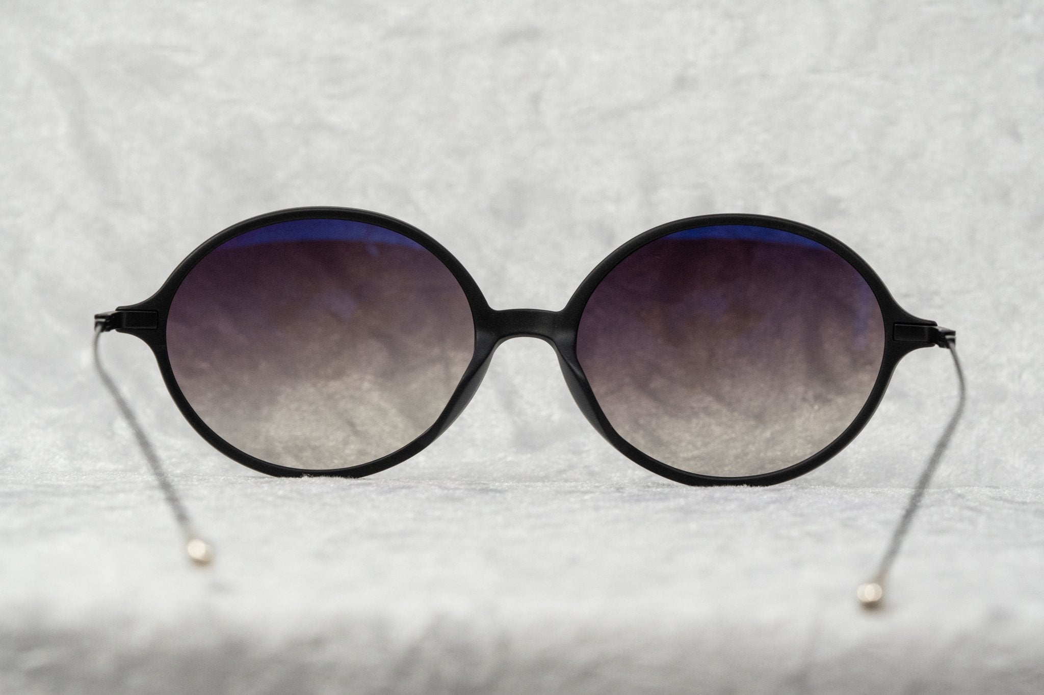 Ann Demeulemeester Unisex Sunglasses Oval Black and Grey-GR8 Sunglasses