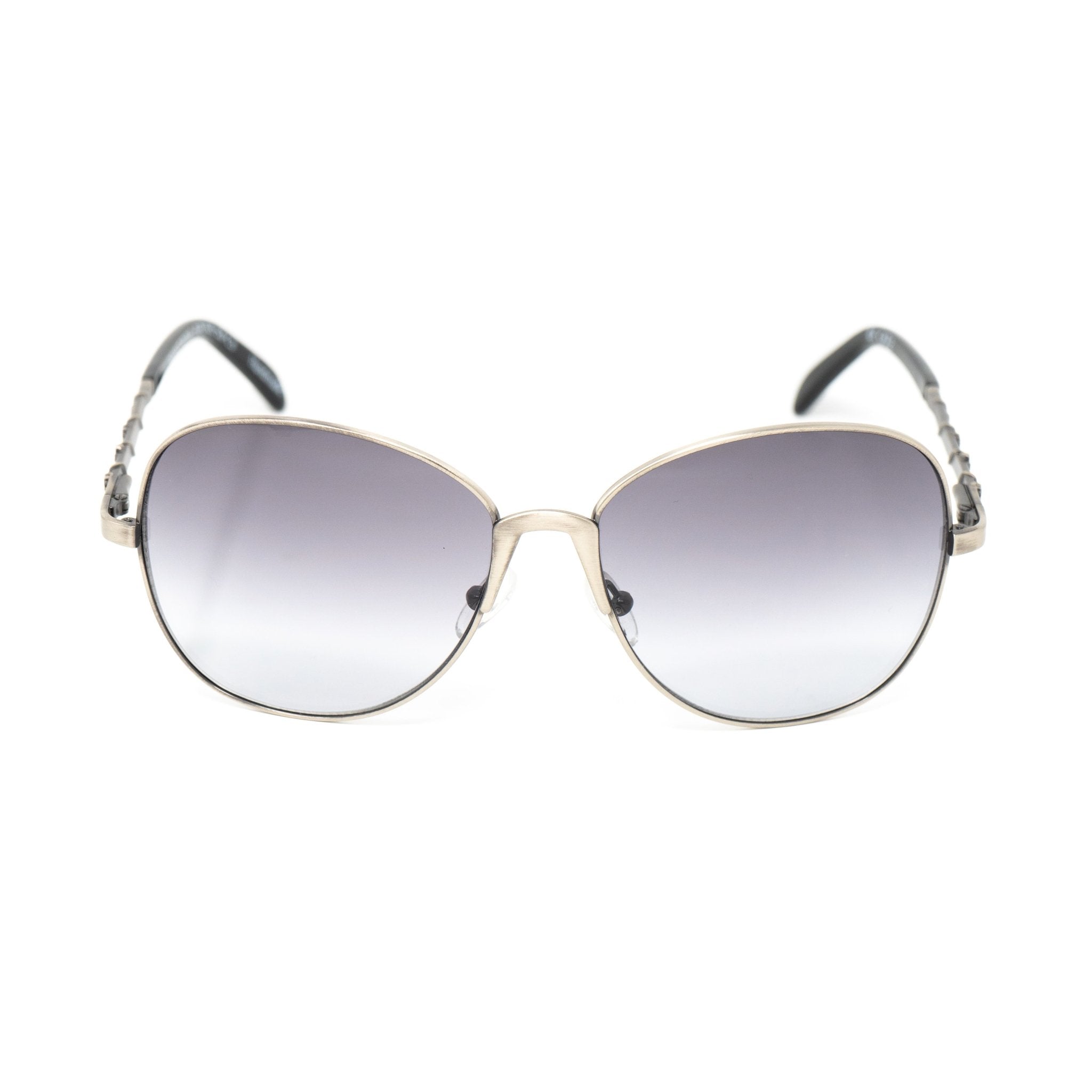 Buddhist Punk Sunglasses Rectangular Antique Silver and Grey-GR8 Sunglasses