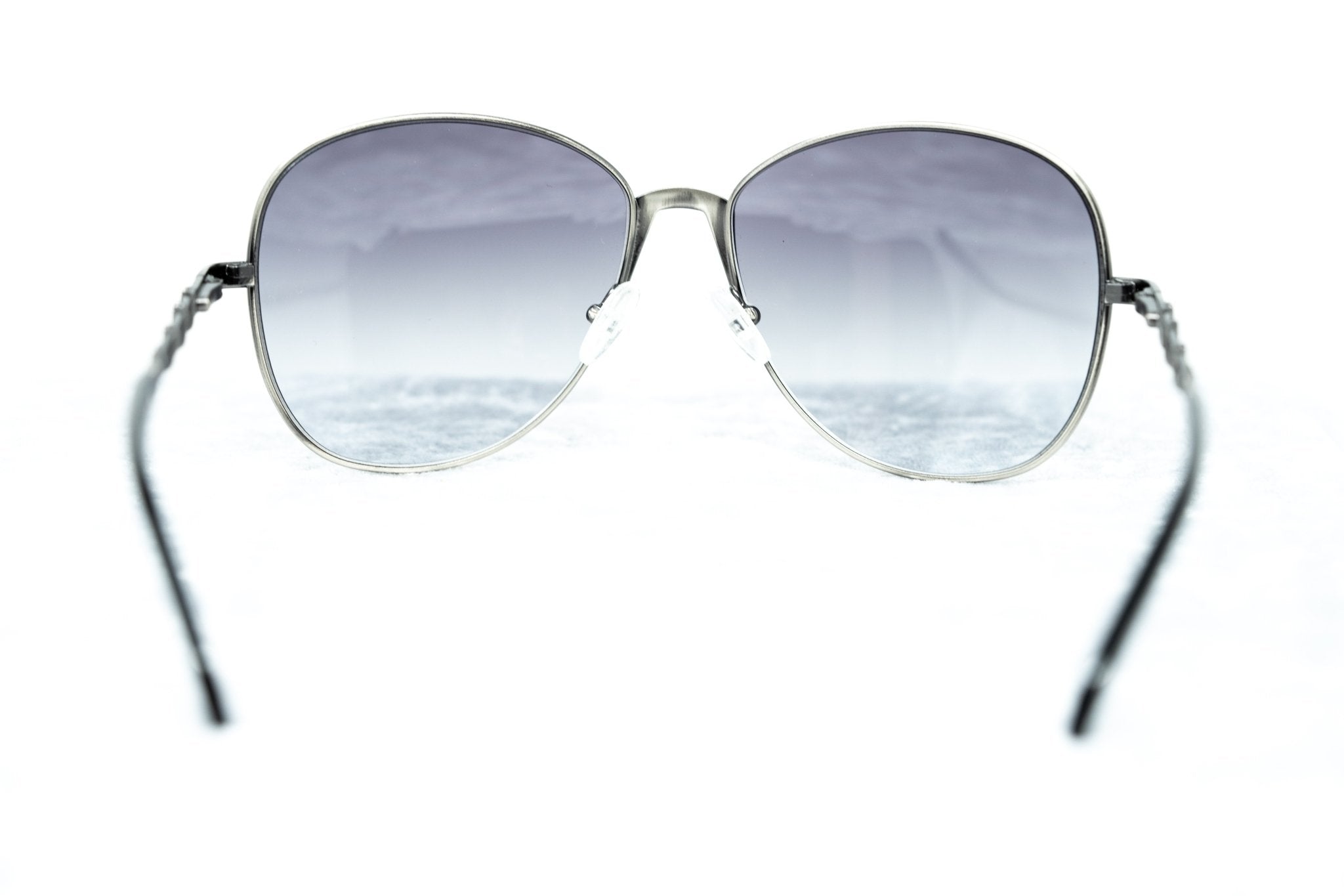 Buddhist Punk Sunglasses Rectangular Antique Silver and Grey-GR8 Sunglasses