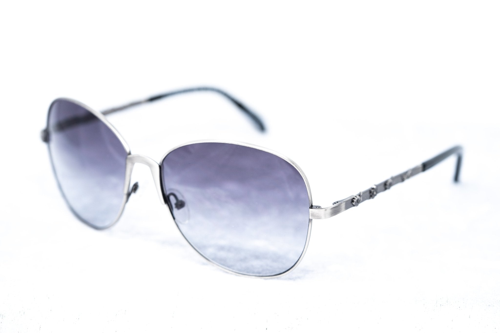 Buddhist Punk Sunglasses Rectangular Antique Silver and Grey-GR8 Sunglasses