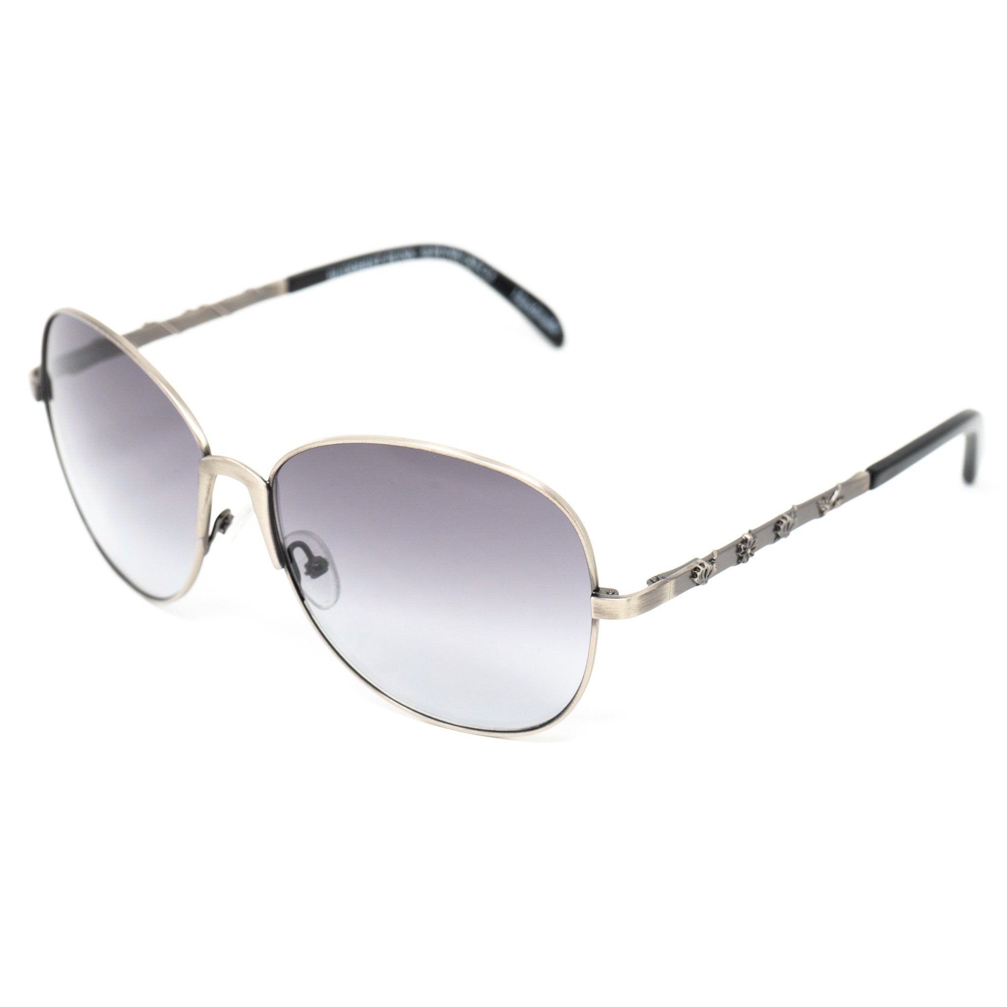 Buddhist Punk Sunglasses Rectangular Antique Silver and Grey-GR8 Sunglasses