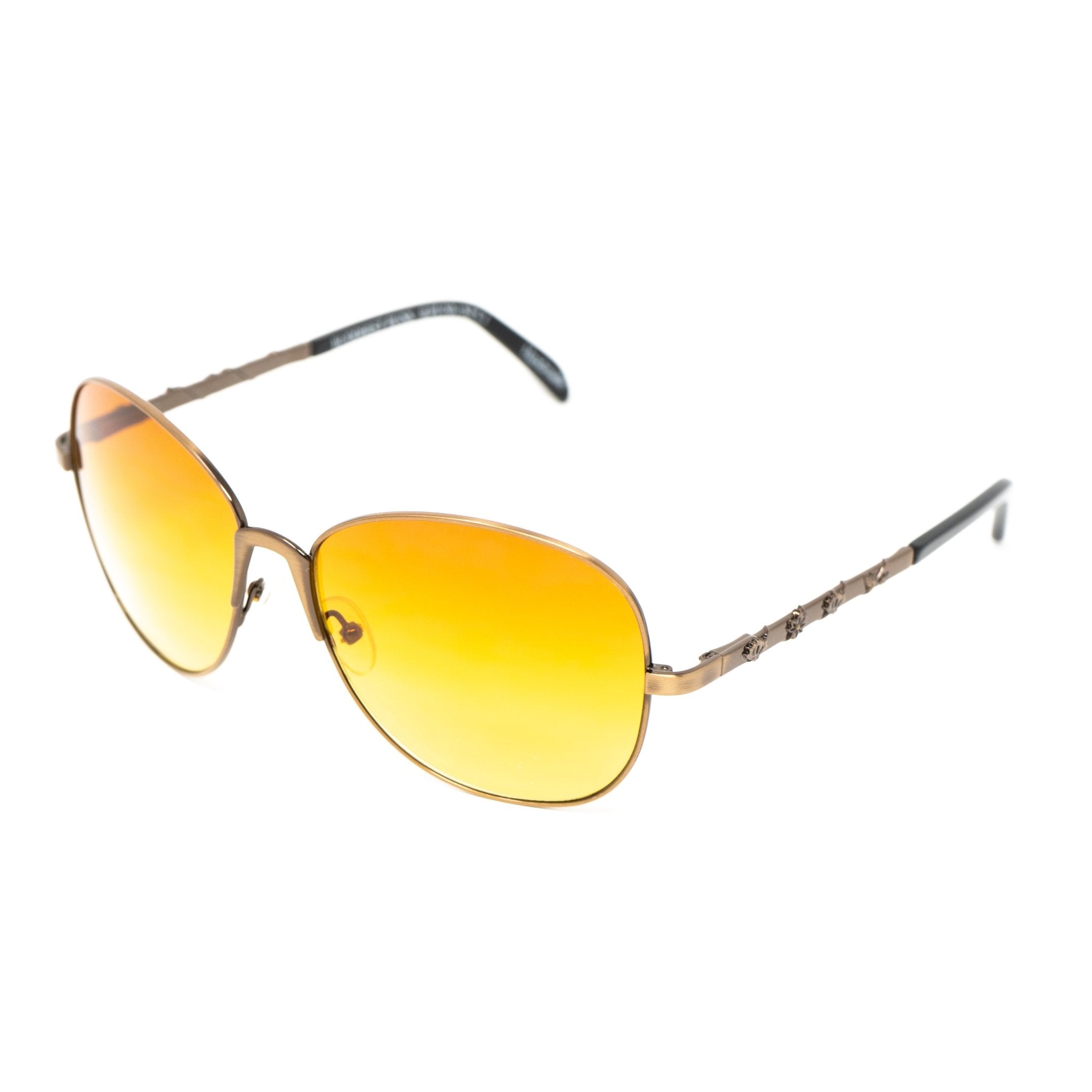 Buddhist Punk Sunglasses Rectangular Gold and Yellow-GR8 Sunglasses