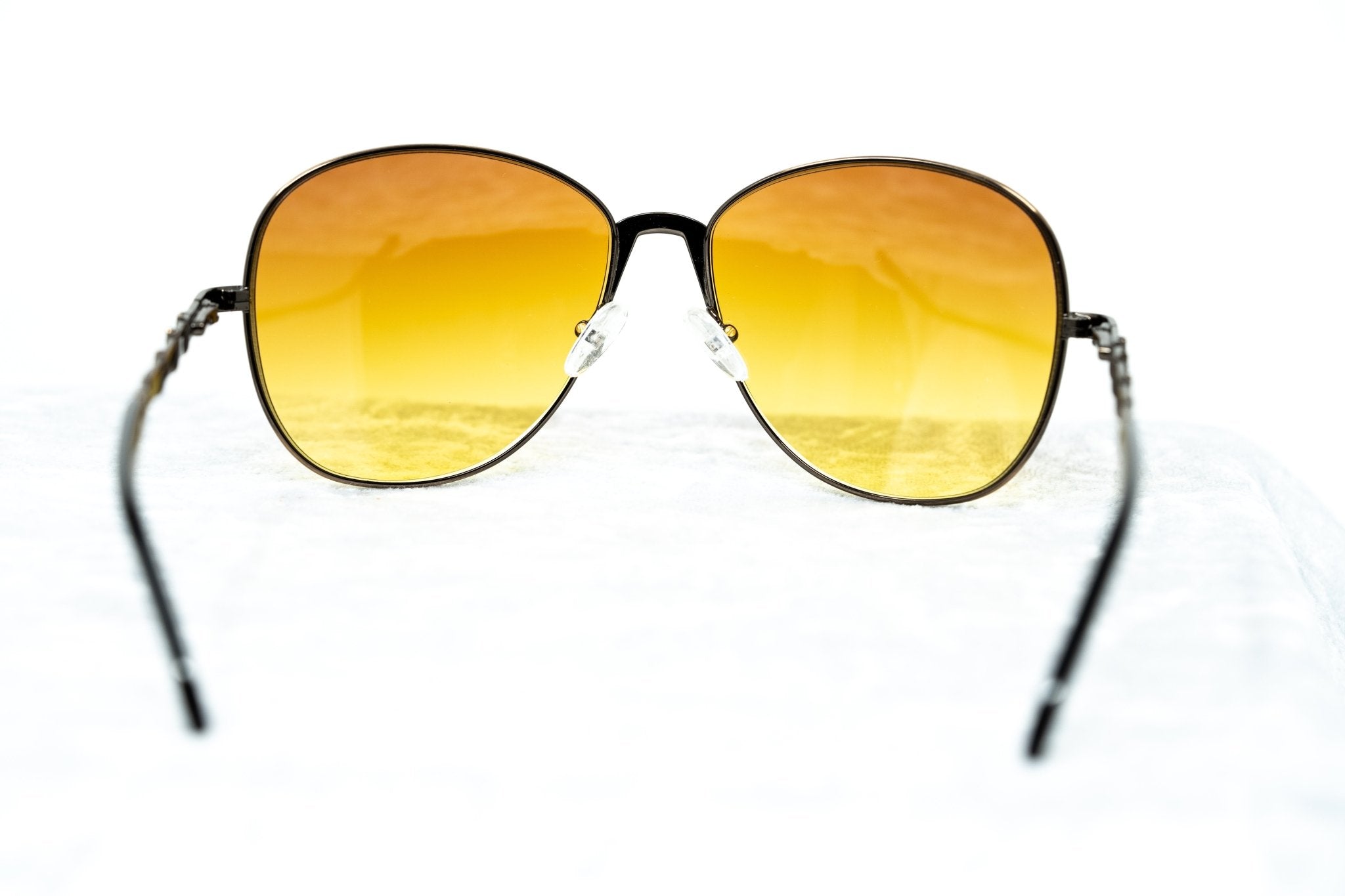 Buddhist Punk Sunglasses Rectangular Gold and Yellow-GR8 Sunglasses