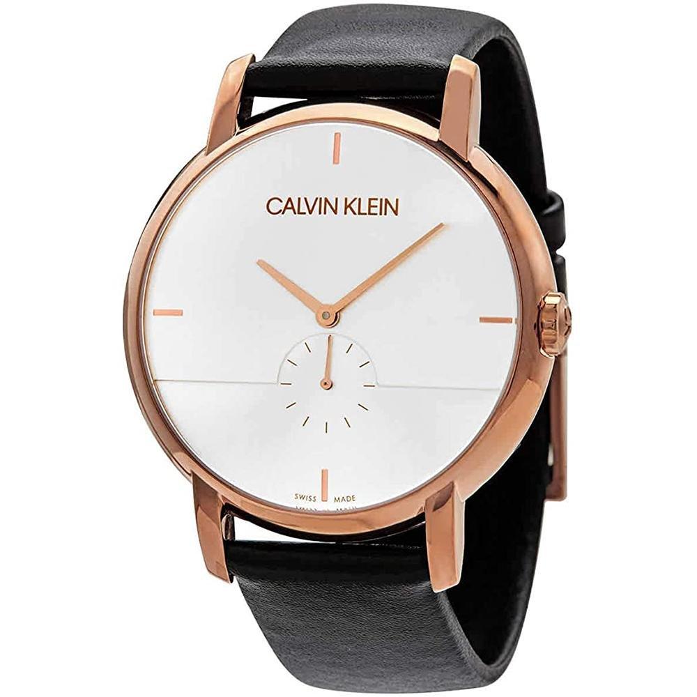 Calvin Klein Watch Established Silver Dial Rose Gold K9H2X6C6-GR8 Sunglasses