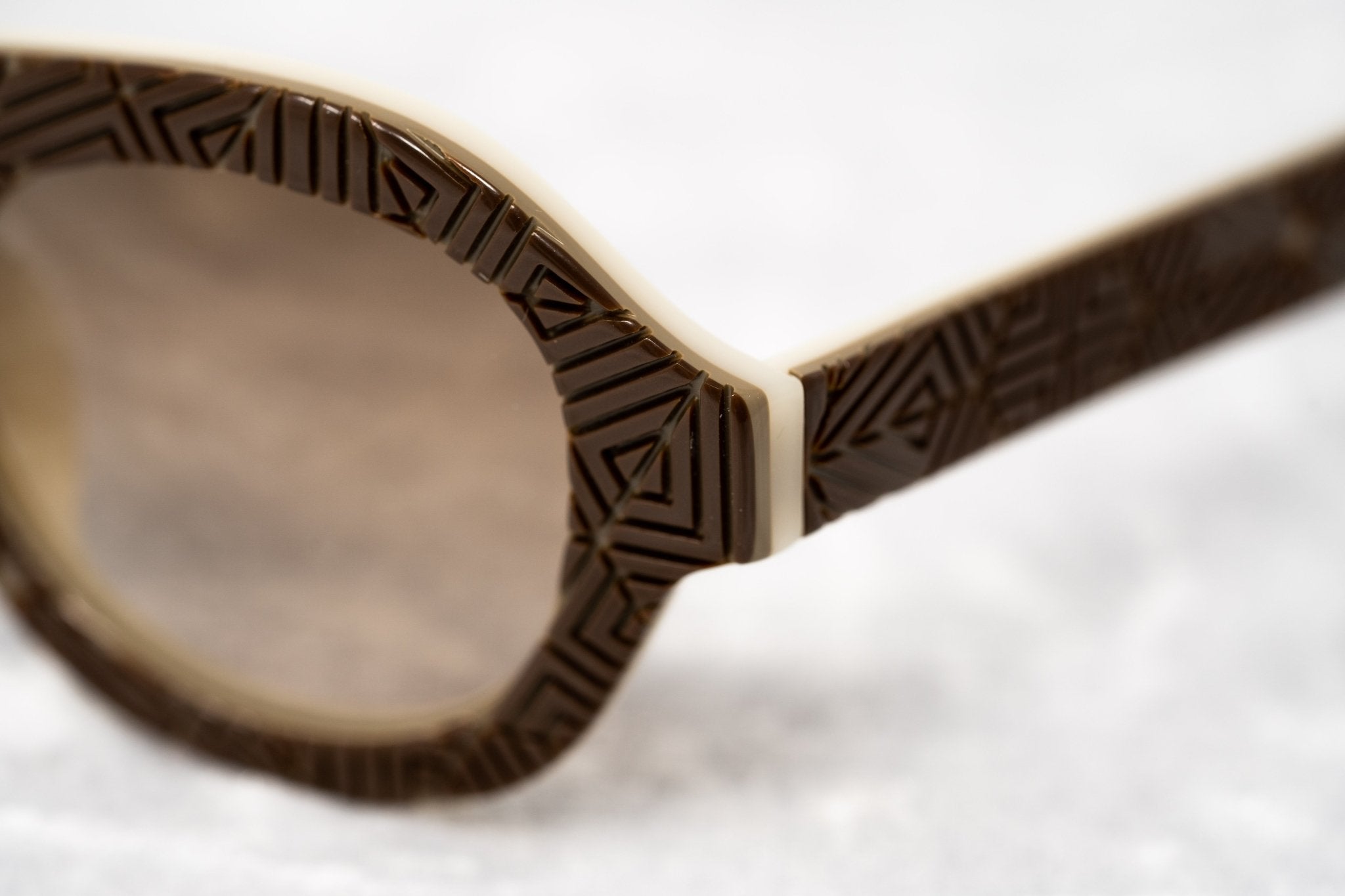 David David Sunglasses Round Solid Brown Mink Cream and Brown-GR8 Sunglasses