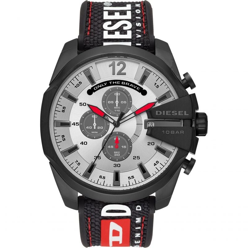 Diesel Men's Chronograph Watch Mega Chief Black Grey DZ4512 - Watches & Crystals