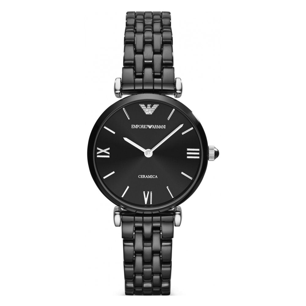 Emporio Armani Ladies Automatic Watch Ceramica Black AR1487 - Watches & Crystals