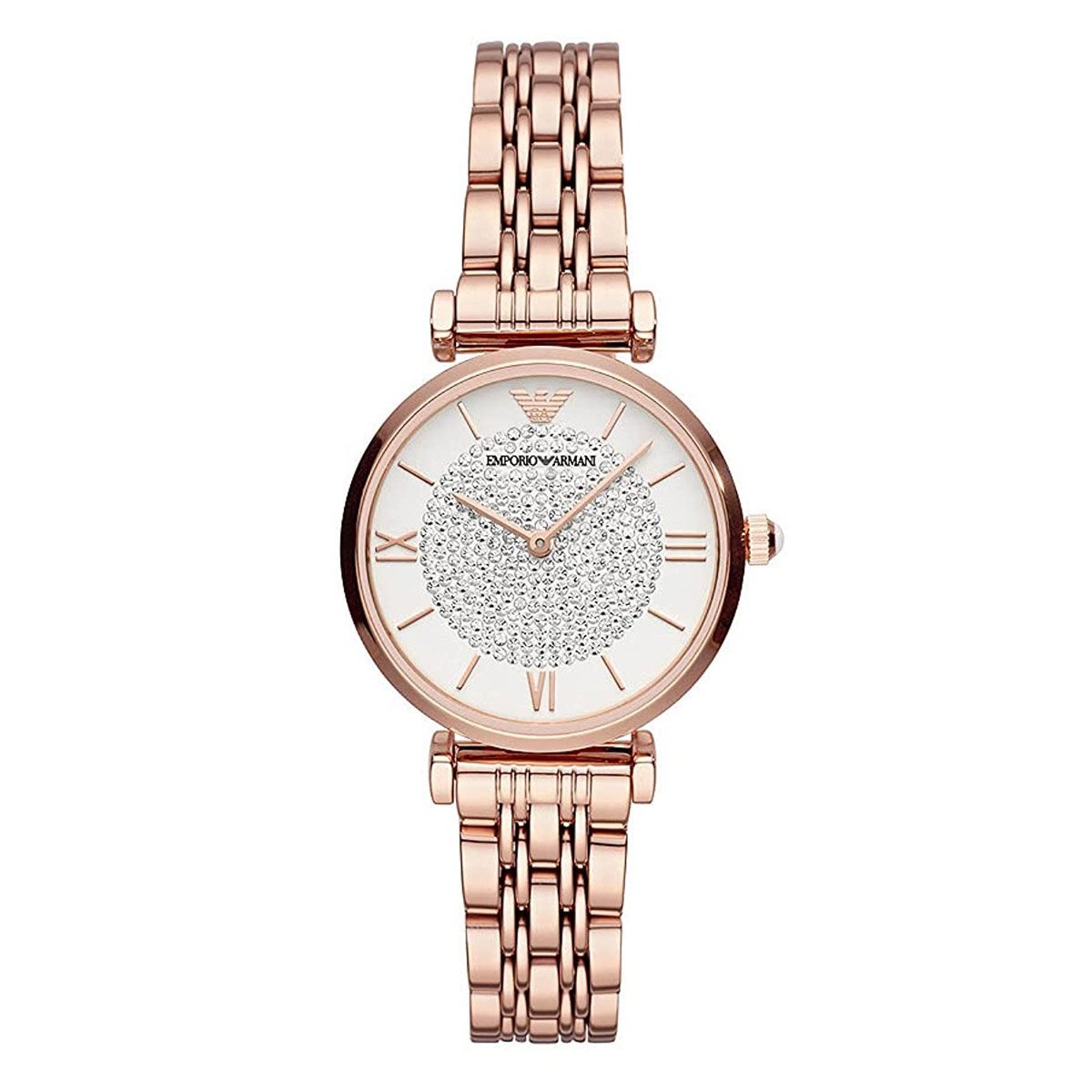 Emporio Armani Ladies T-Bar Gianni Watch Rose Gold Plated AR11244 - Watches & Crystals
