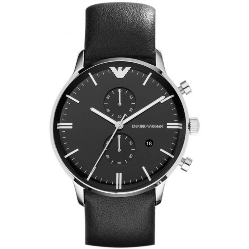Emporio Armani Men's Classic Gianni Chronograph Watch Black AR0397 - Watches & Crystals