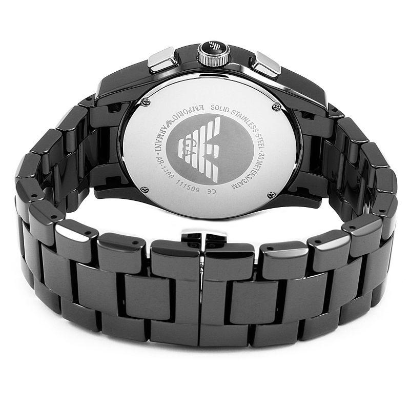 Emporio Armani Men's Valente Chronograph Watch Silver Ceramic AR1400 - Watches & Crystals