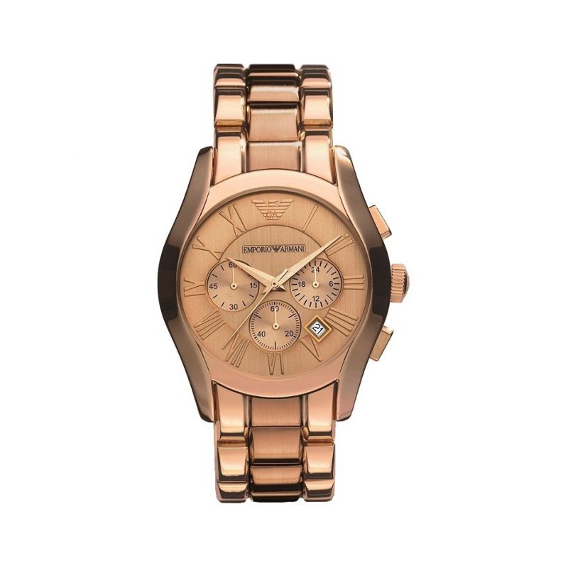 Emporio Armani Men's Watch Valente Chronograph Rose Gold PVD AR0365 - Watches & Crystals