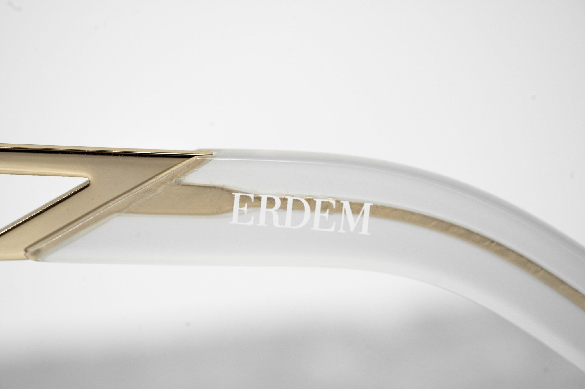 Erdem Sunglasses Cat Eye Transparent White and Grey-GR8 Sunglasses