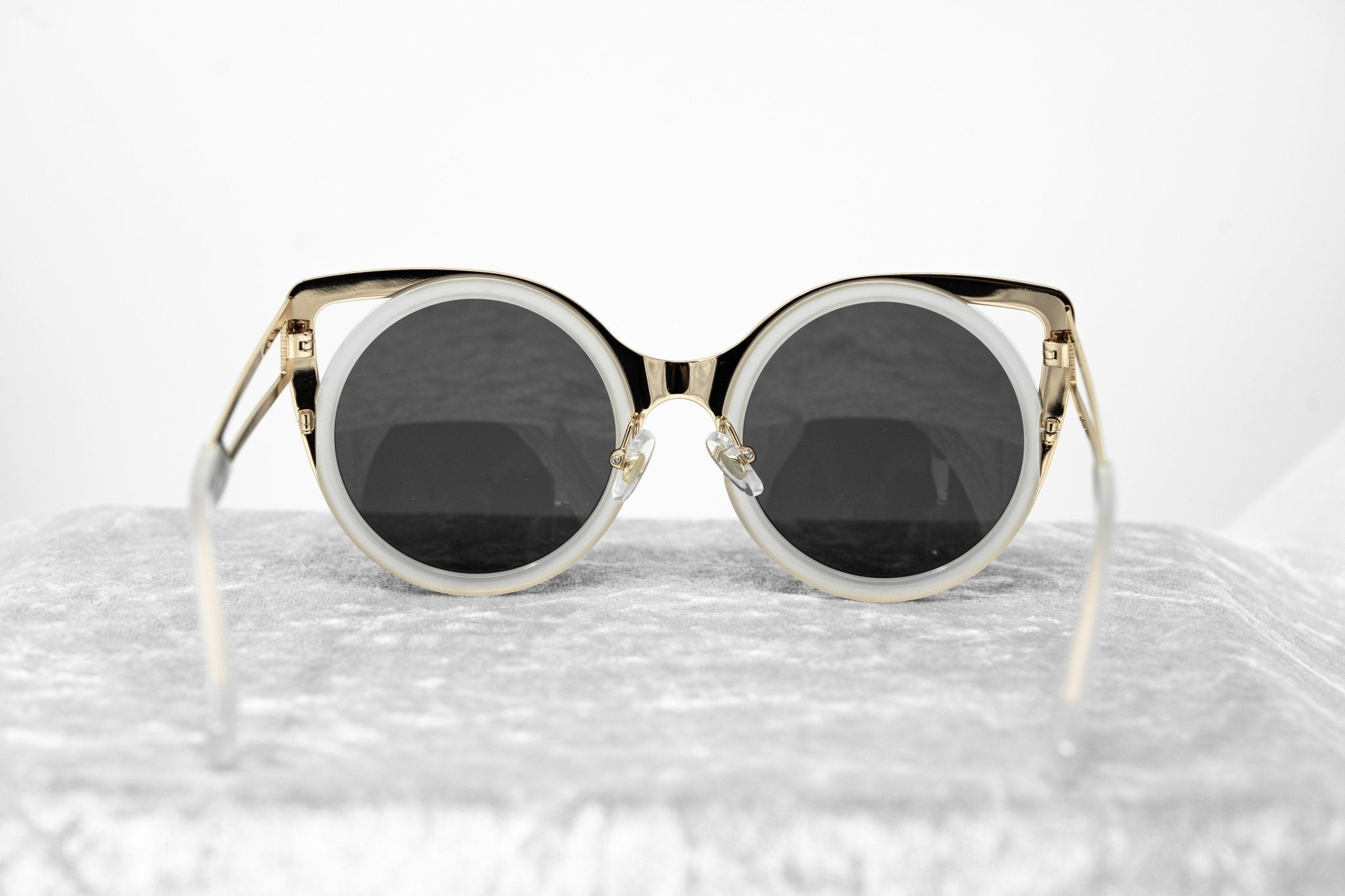 Erdem Sunglasses Cat Eye Transparent White and Grey-GR8 Sunglasses