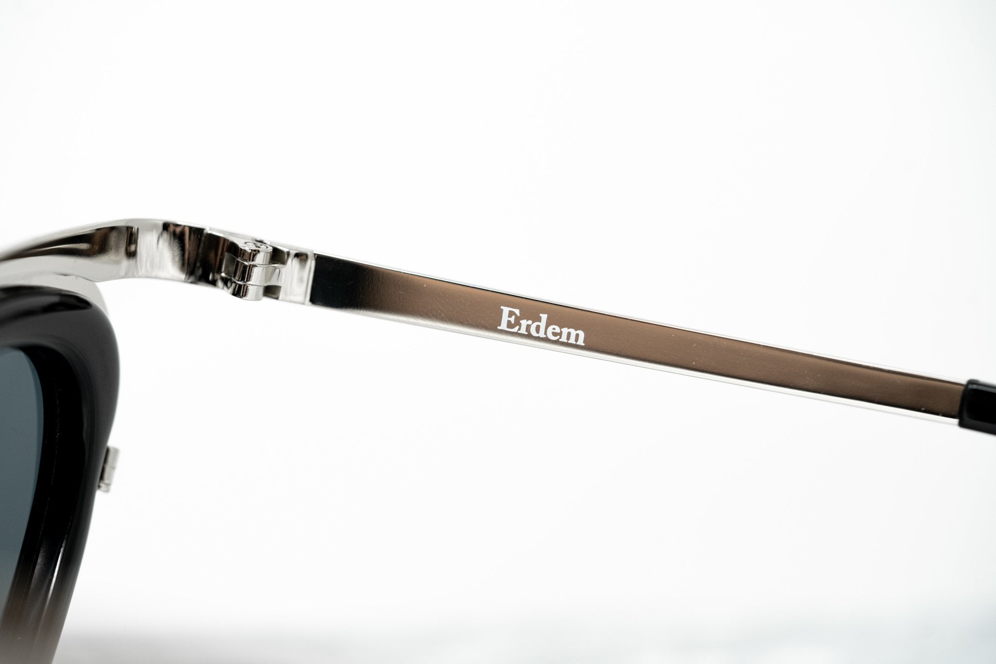 Erdem Sunglasses Cat Eye Black Shiny Silver and Grey-GR8 Sunglasses