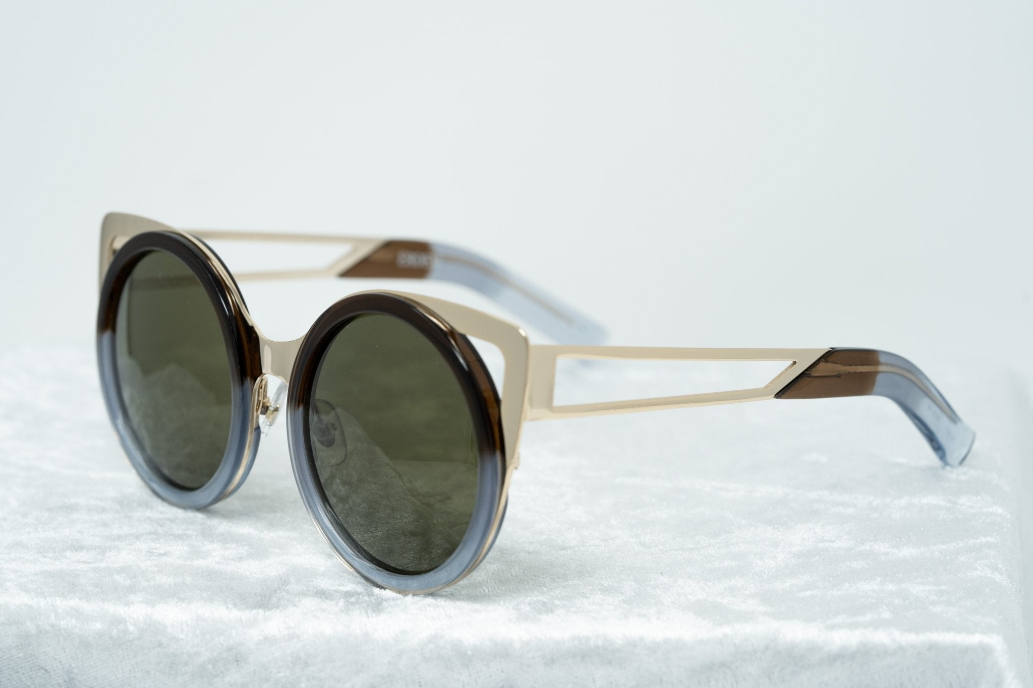 Erdem Sunglasses Cat Eye Gold and Brown-GR8 Sunglasses