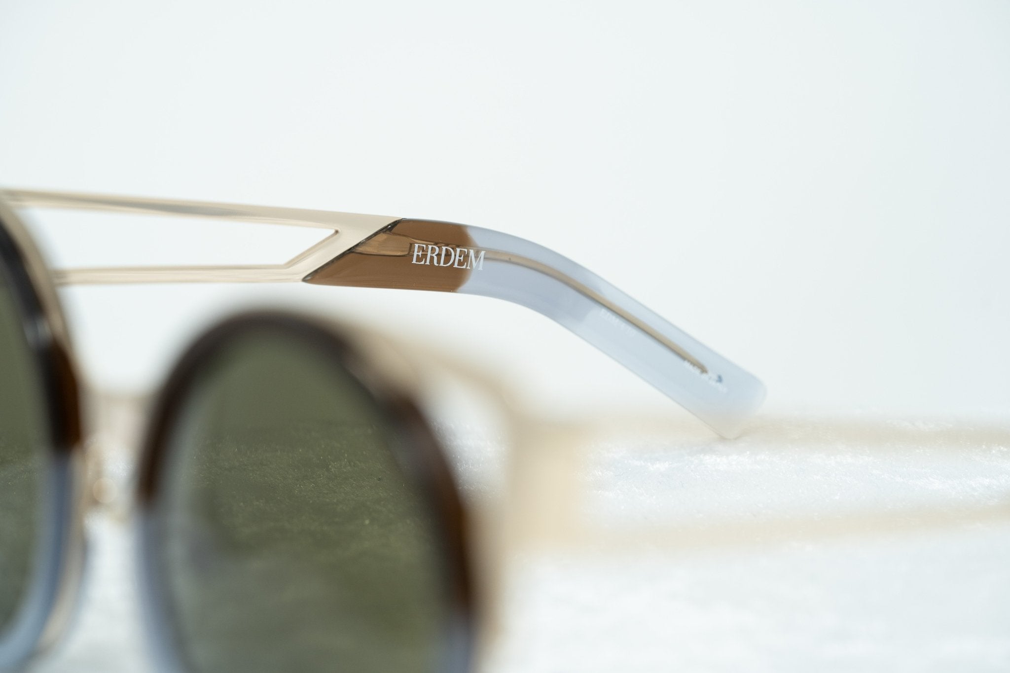 Erdem Sunglasses Cat Eye Gold and Brown-GR8 Sunglasses