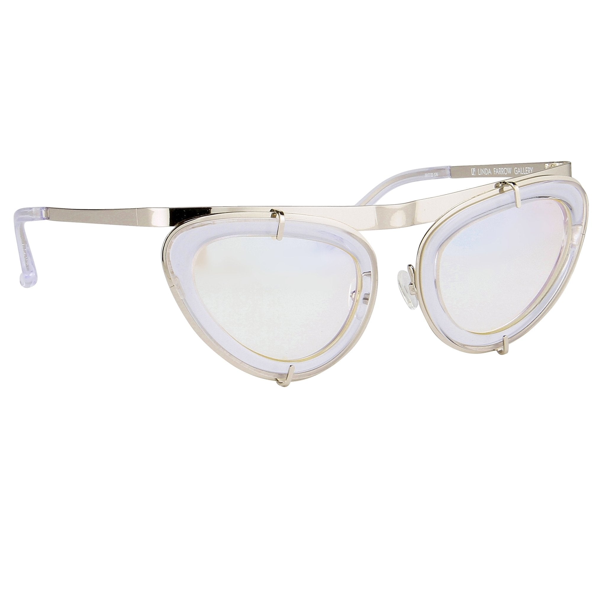 Erdem Sunglasses Cat Eye Clear and Silver-GR8 Sunglasses