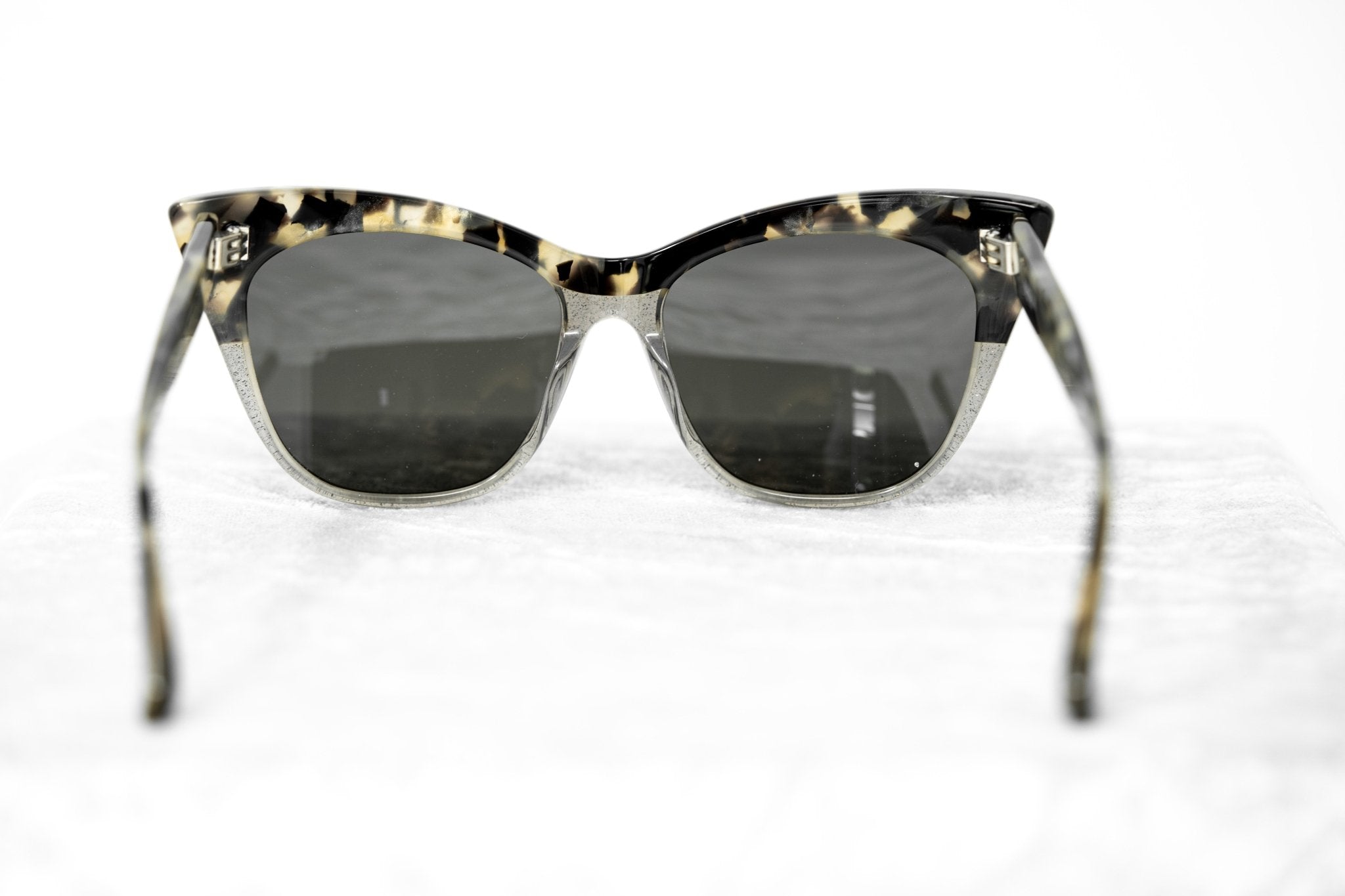 Erdem Women Sunglasses Cat Eye Marble Grey Glitter Silver with Grey Lenses Category 3 EDM22C3SUN - Watches & Crystals