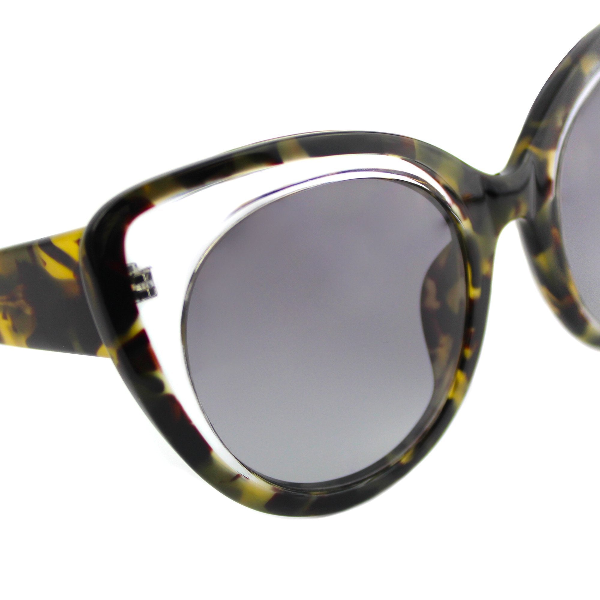 Erdem Ladies Sunglasses Cat Eye Clear Tortoise Shell and Grey EDM14C5SUN-GR8 Sunglasses
