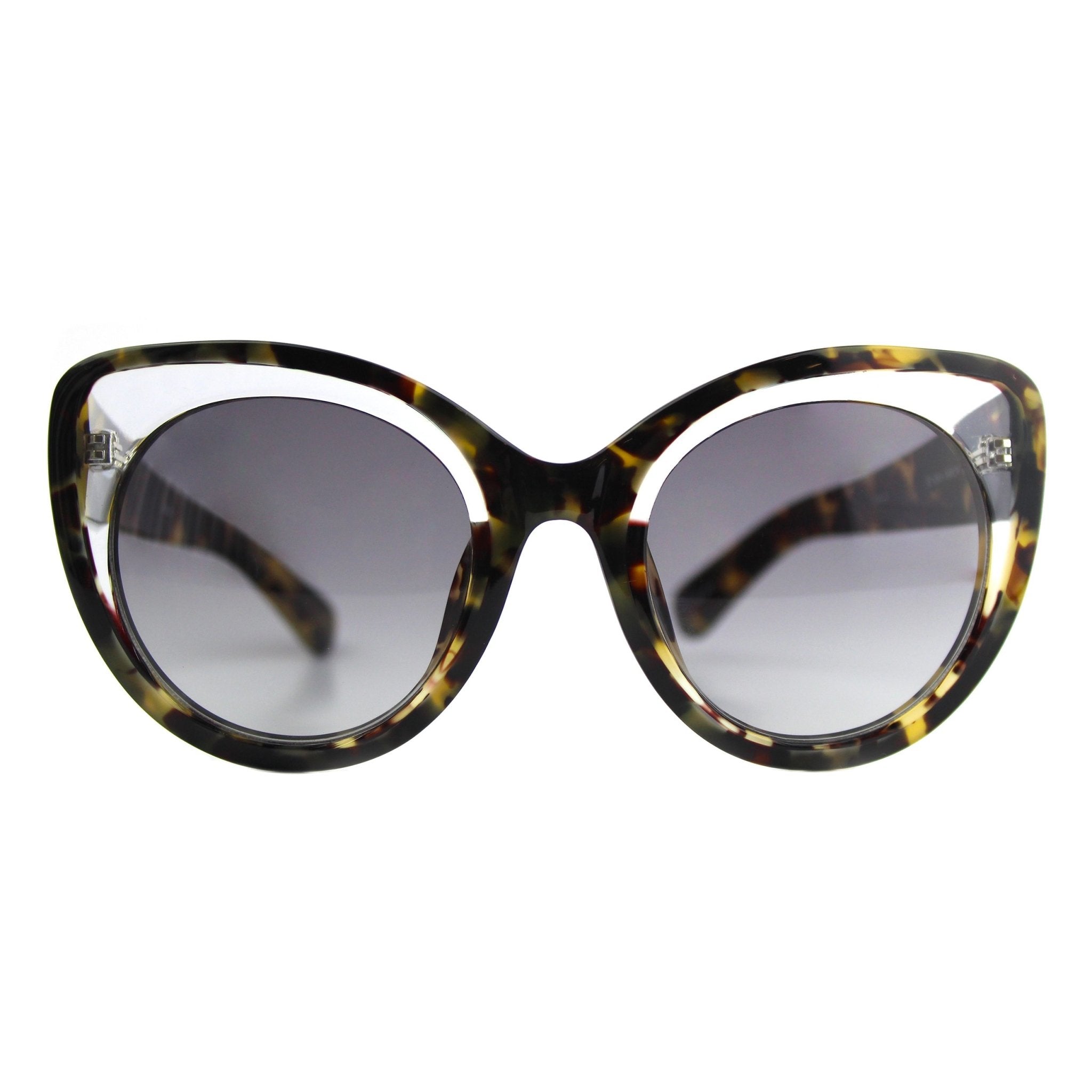 Erdem Ladies Sunglasses Cat Eye Clear Tortoise Shell and Grey EDM14C5SUN-GR8 Sunglasses